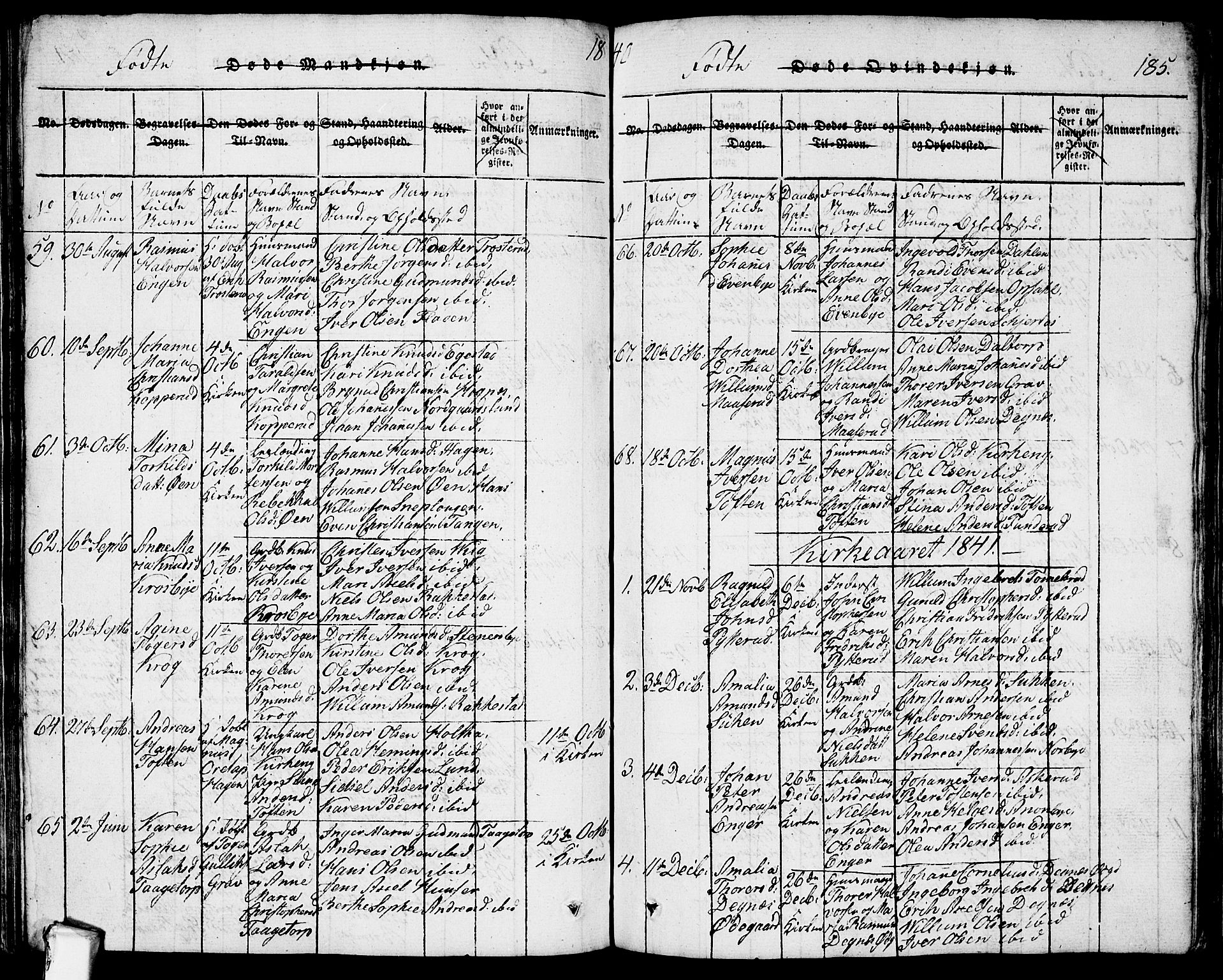 Rødenes prestekontor Kirkebøker, SAO/A-2005/G/Ga/L0001: Parish register (copy) no.  I 1, 1814-1841, p. 185
