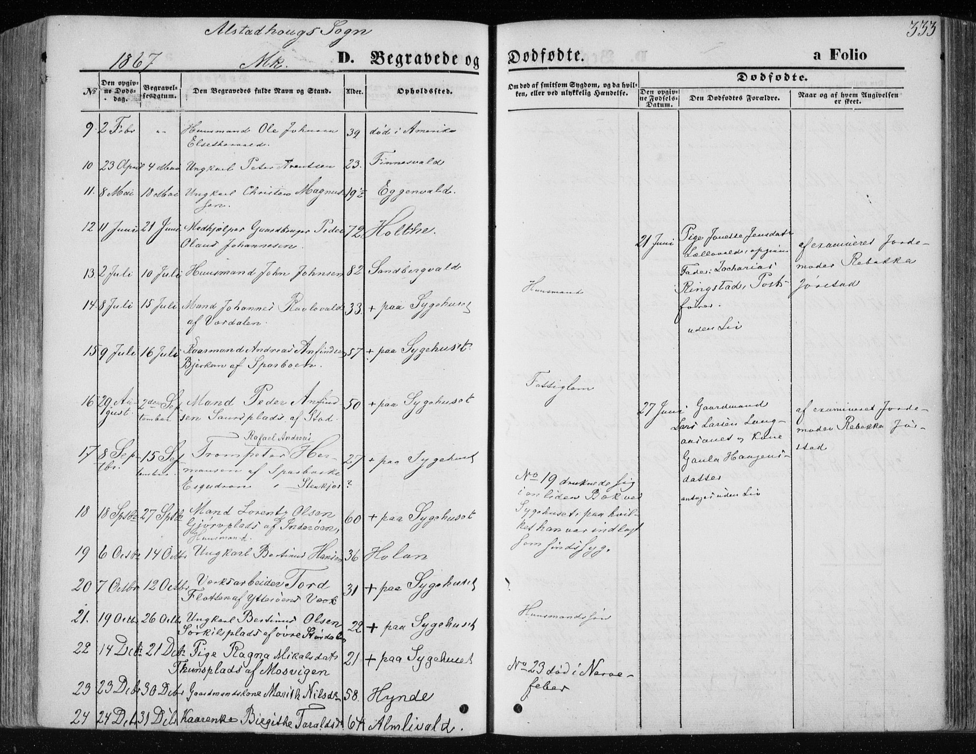 Ministerialprotokoller, klokkerbøker og fødselsregistre - Nord-Trøndelag, SAT/A-1458/717/L0157: Parish register (official) no. 717A08 /1, 1863-1877, p. 333