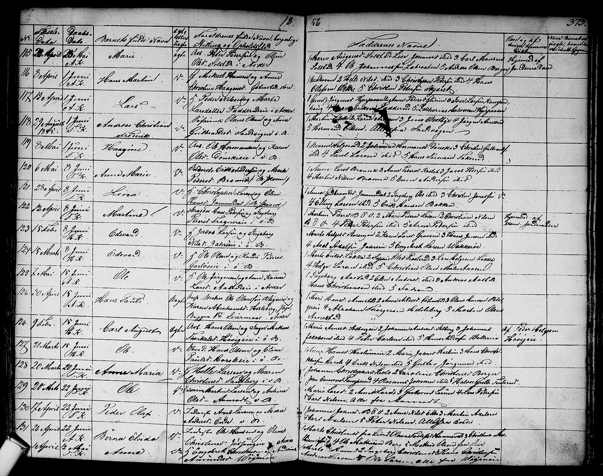 Asker prestekontor Kirkebøker, AV/SAO-A-10256a/F/Fa/L0007: Parish register (official) no. I 7, 1825-1864, p. 373