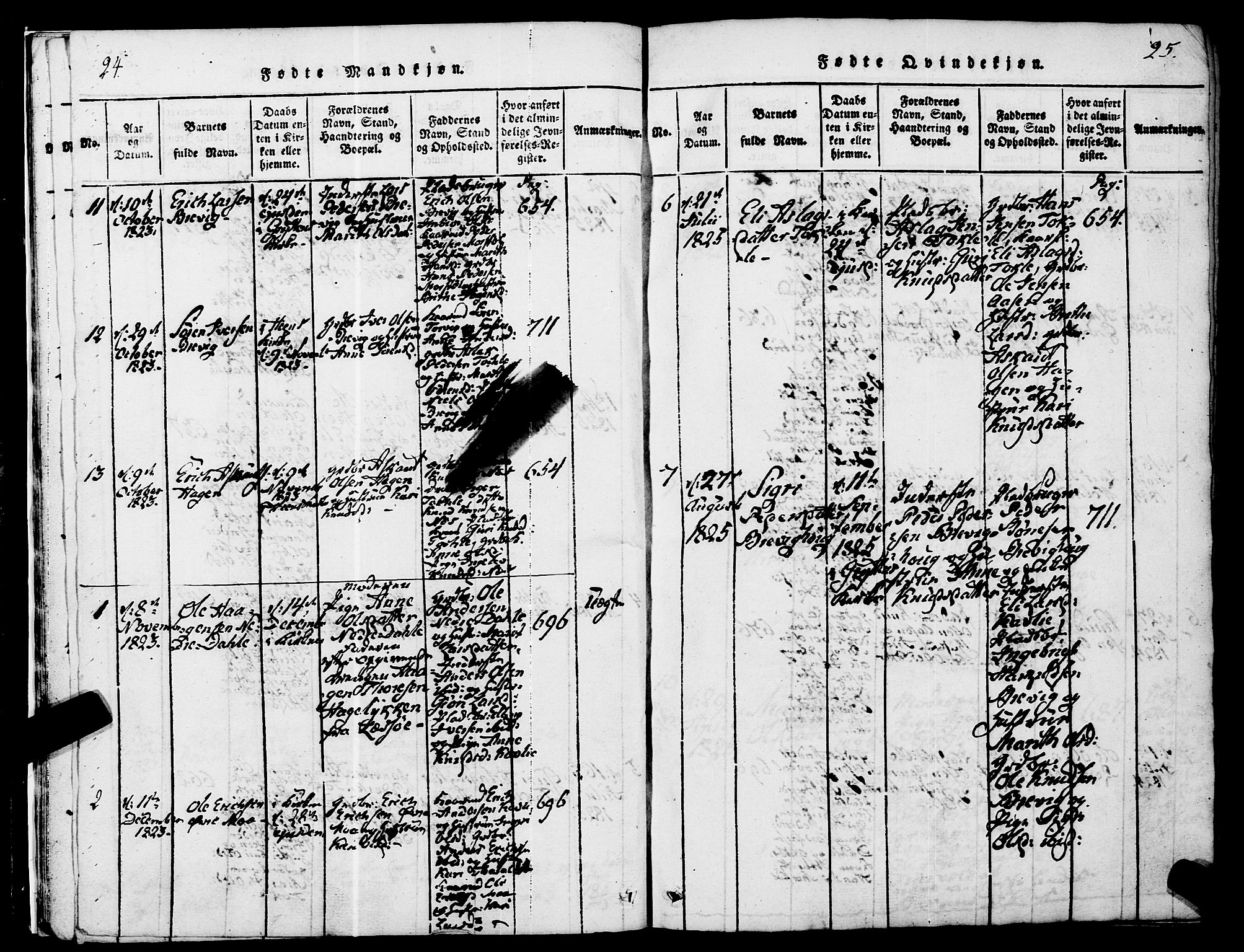 Ministerialprotokoller, klokkerbøker og fødselsregistre - Møre og Romsdal, SAT/A-1454/545/L0585: Parish register (official) no. 545A01, 1818-1853, p. 24-25
