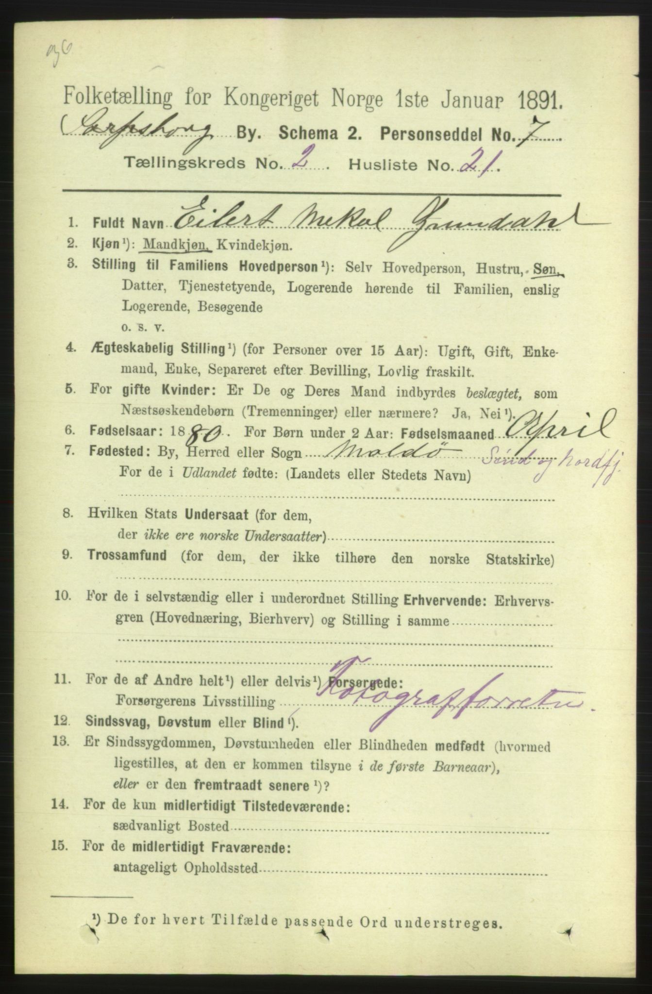 RA, 1891 census for 0102 Sarpsborg, 1891, p. 1466