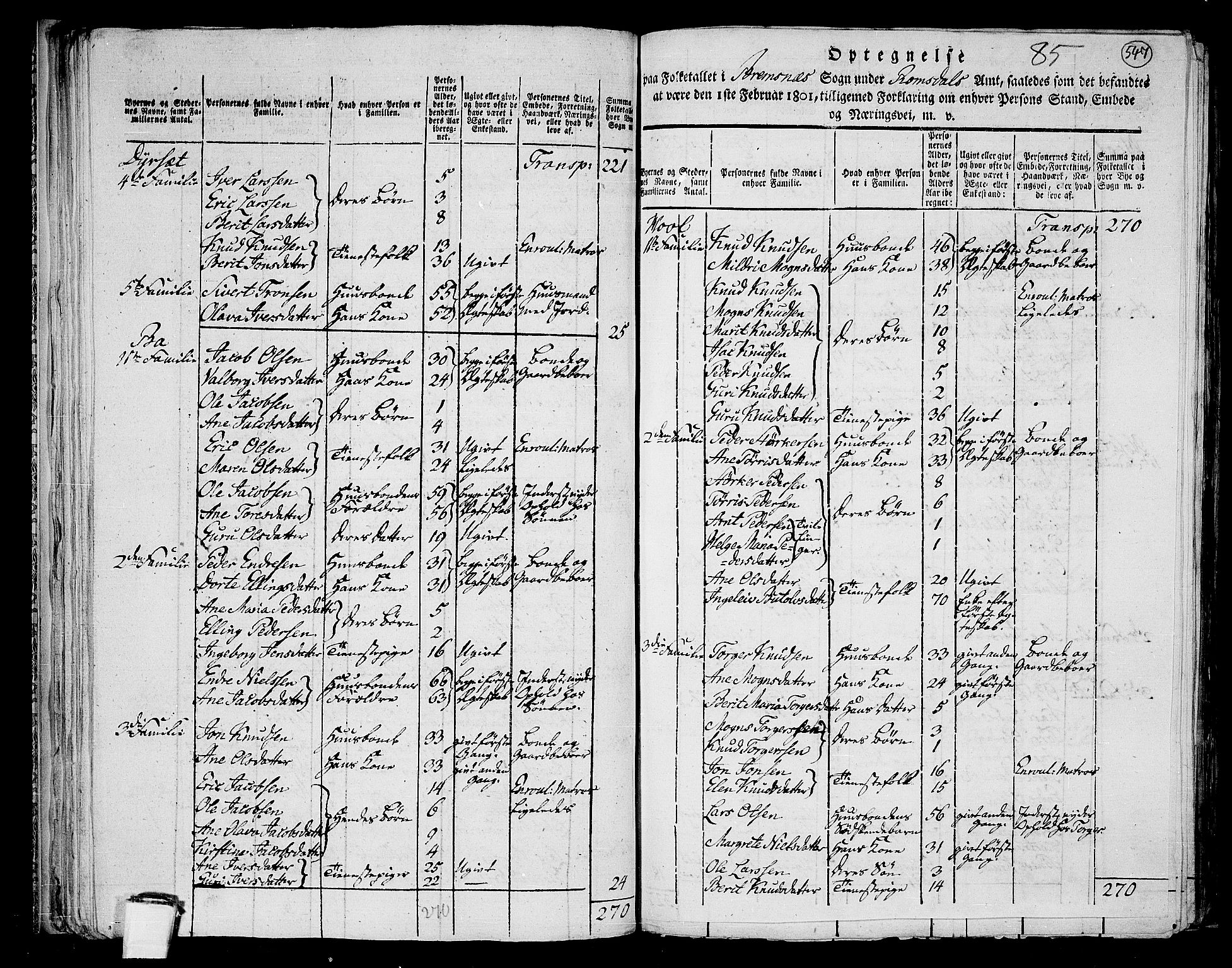 RA, 1801 census for 1553P Kvernes, 1801, p. 546b-547a