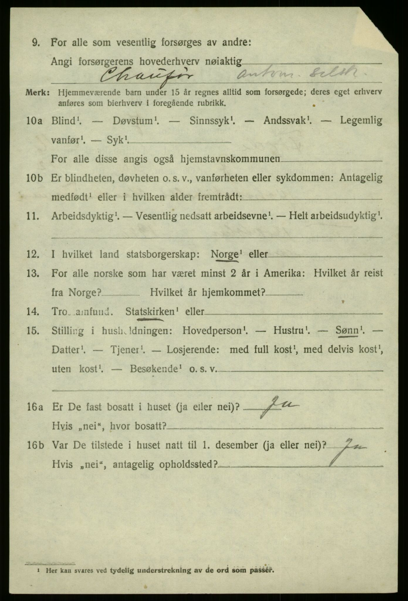 SAB, 1920 census for Førde, 1920, p. 5403