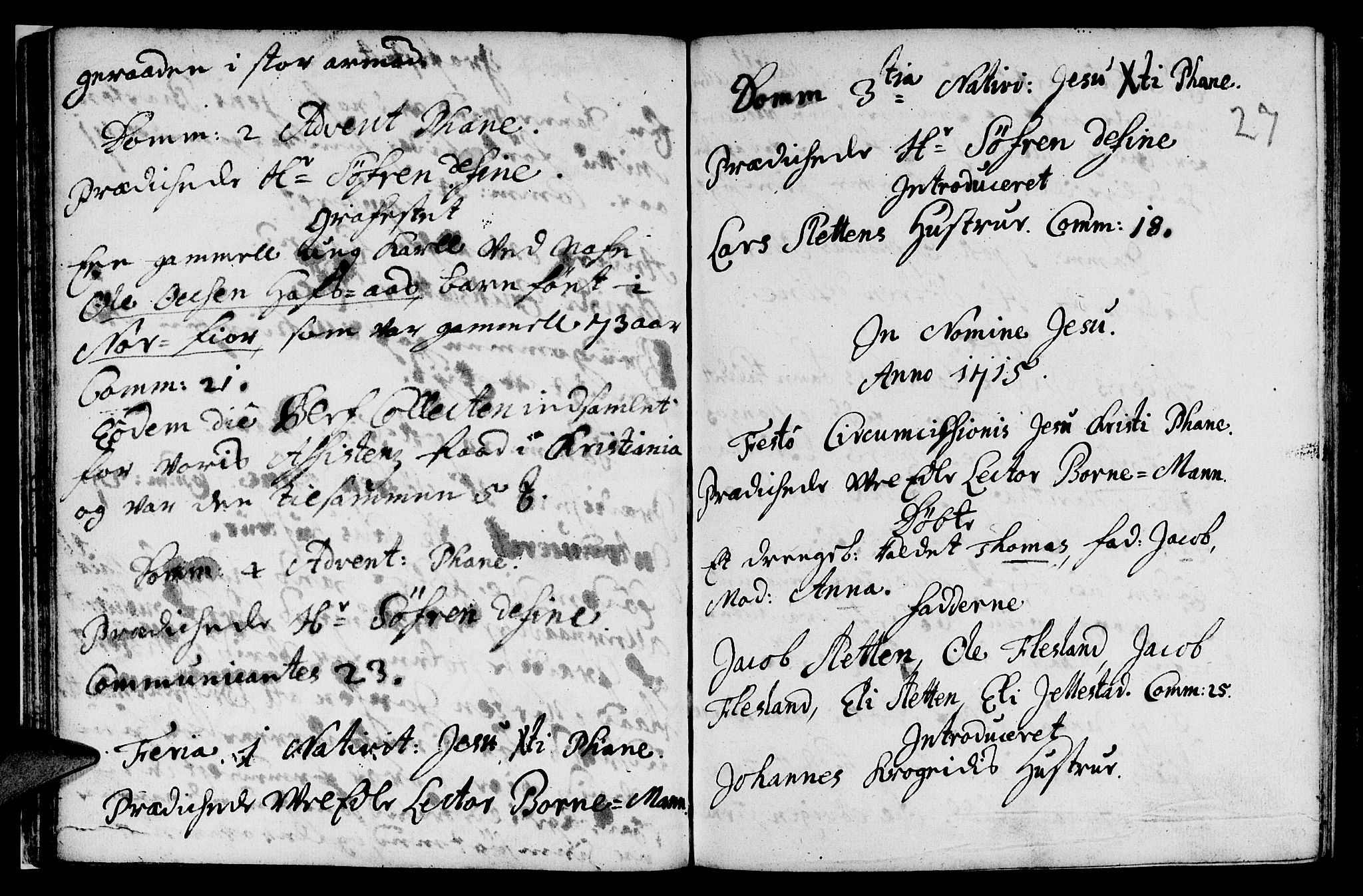 Fana Sokneprestembete, AV/SAB-A-75101/H/Haa/Haaa/L0001: Parish register (official) no. A 1, 1712-1719, p. 27