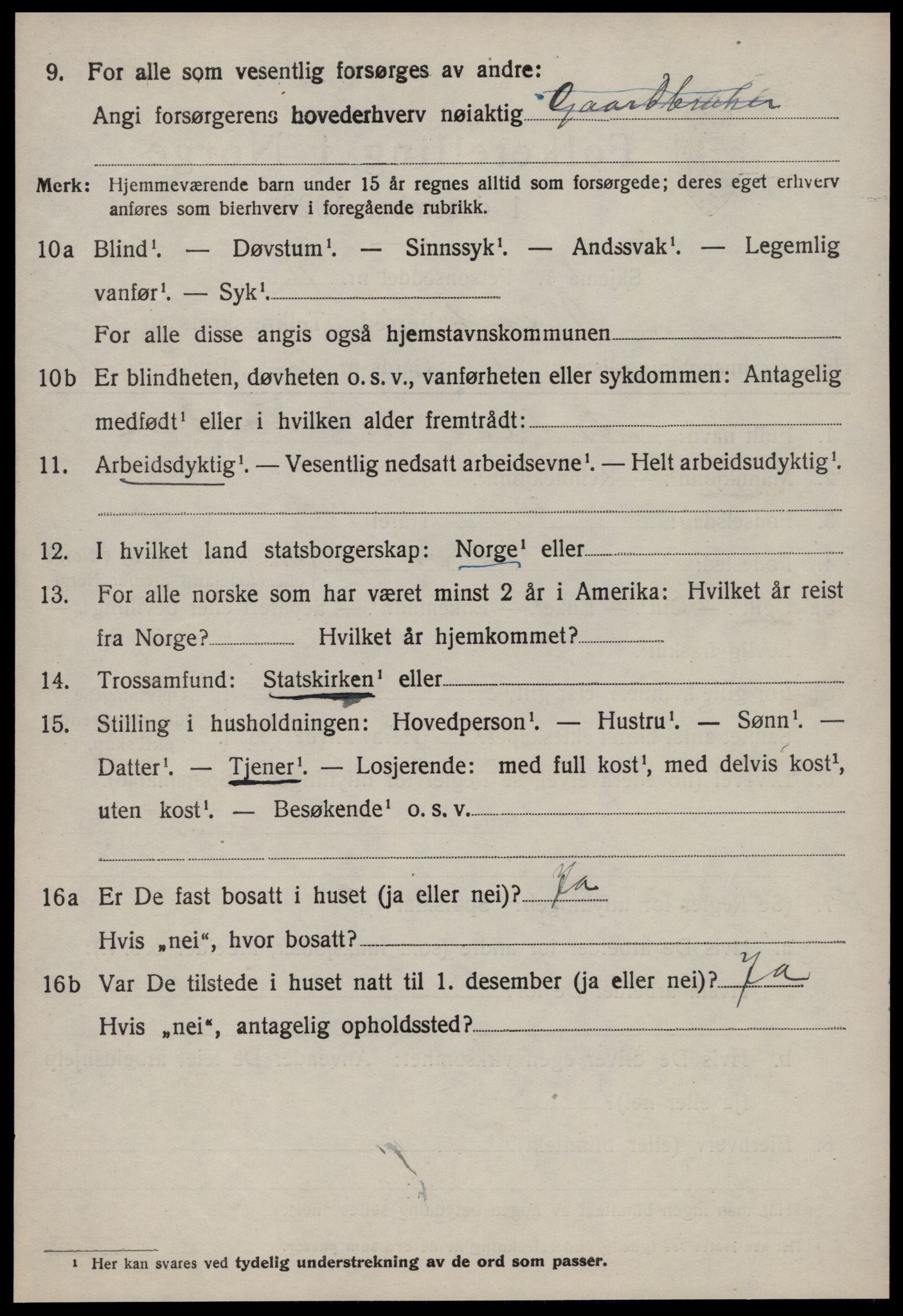 SAT, 1920 census for Nesset, 1920, p. 997