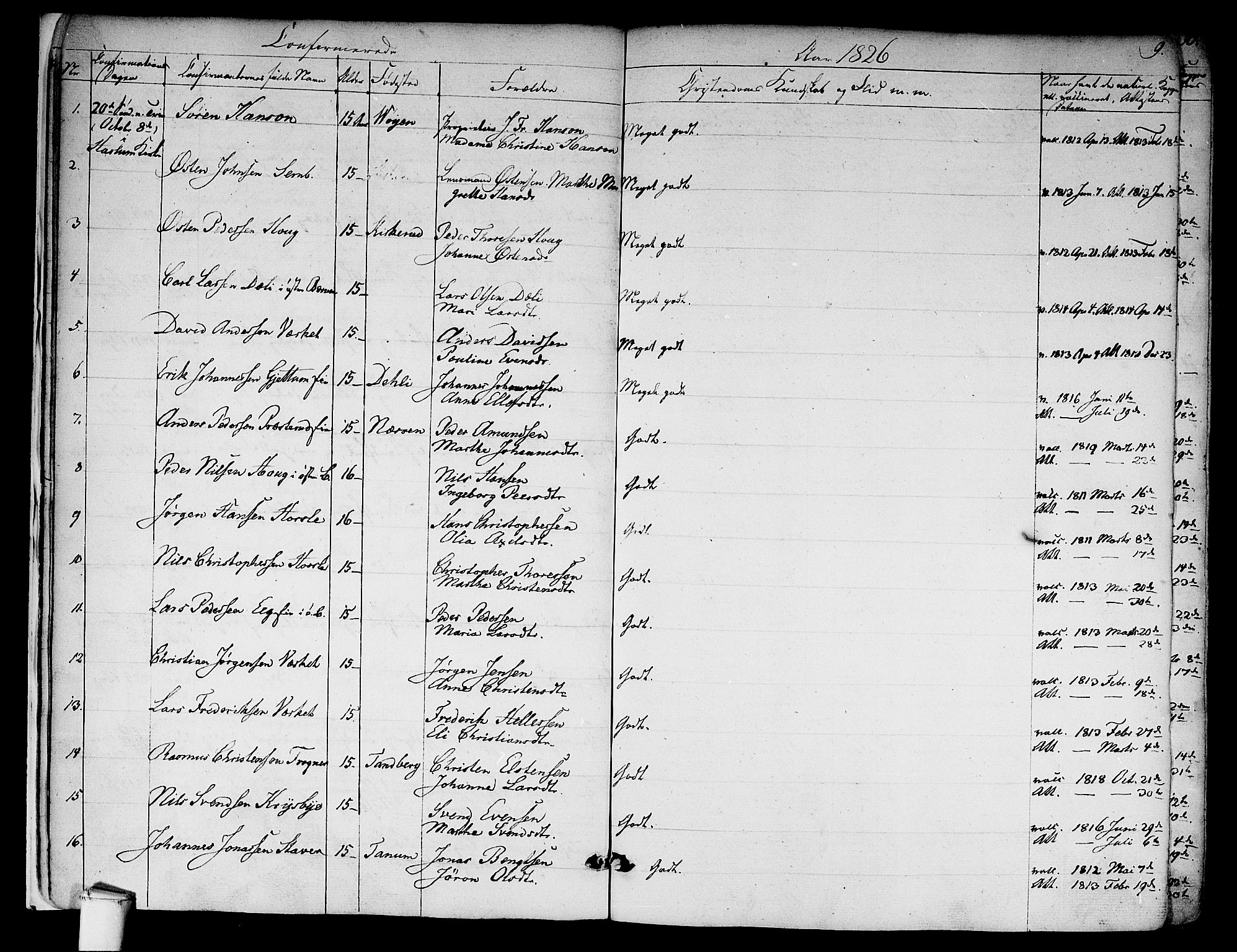 Asker prestekontor Kirkebøker, SAO/A-10256a/F/Fa/L0009: Parish register (official) no. I 9, 1825-1878, p. 9