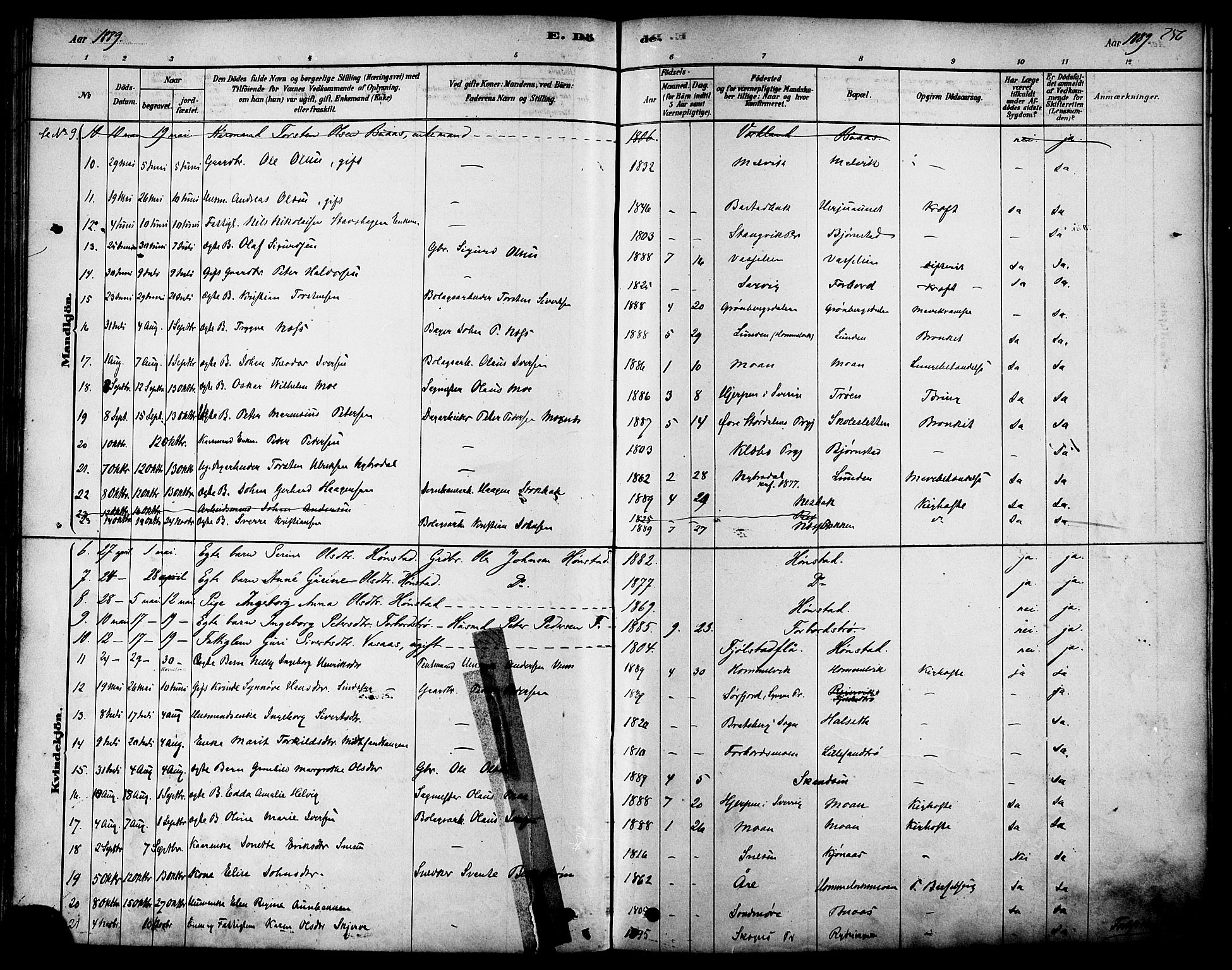 Ministerialprotokoller, klokkerbøker og fødselsregistre - Sør-Trøndelag, SAT/A-1456/616/L0410: Parish register (official) no. 616A07, 1878-1893, p. 256