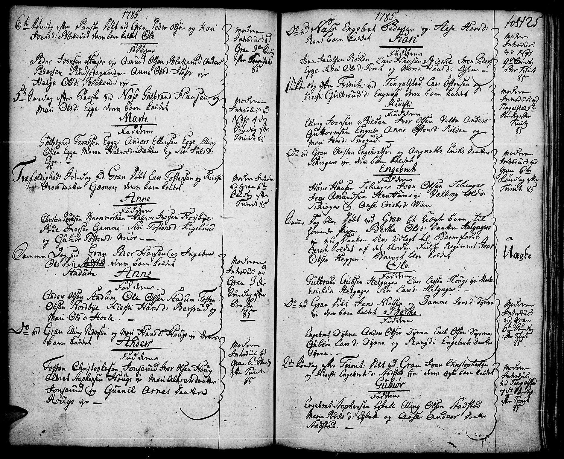 Gran prestekontor, AV/SAH-PREST-112/H/Ha/Haa/L0005: Parish register (official) no. 5, 1776-1788, p. 125