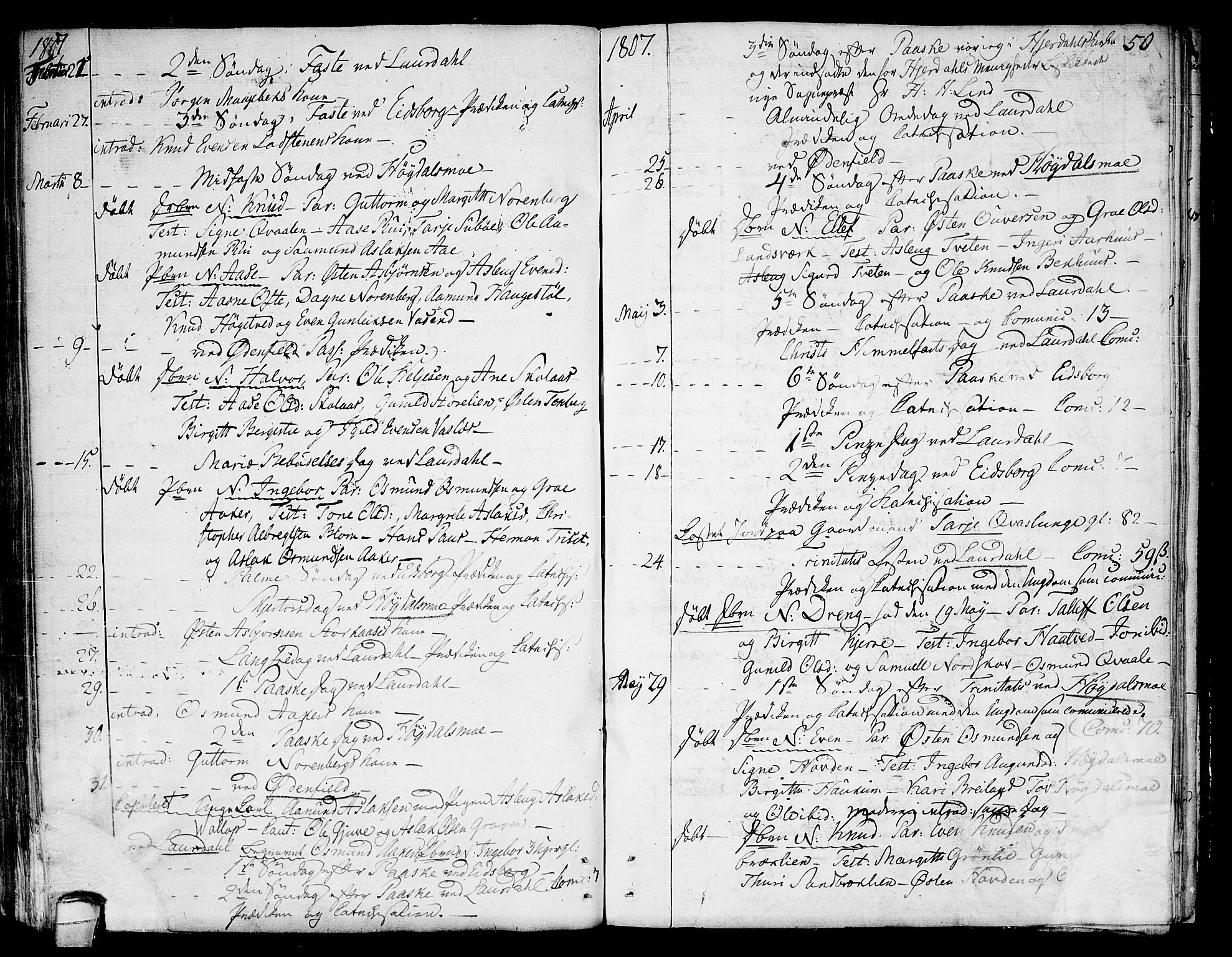 Lårdal kirkebøker, SAKO/A-284/F/Fa/L0004: Parish register (official) no. I 4, 1790-1814, p. 50