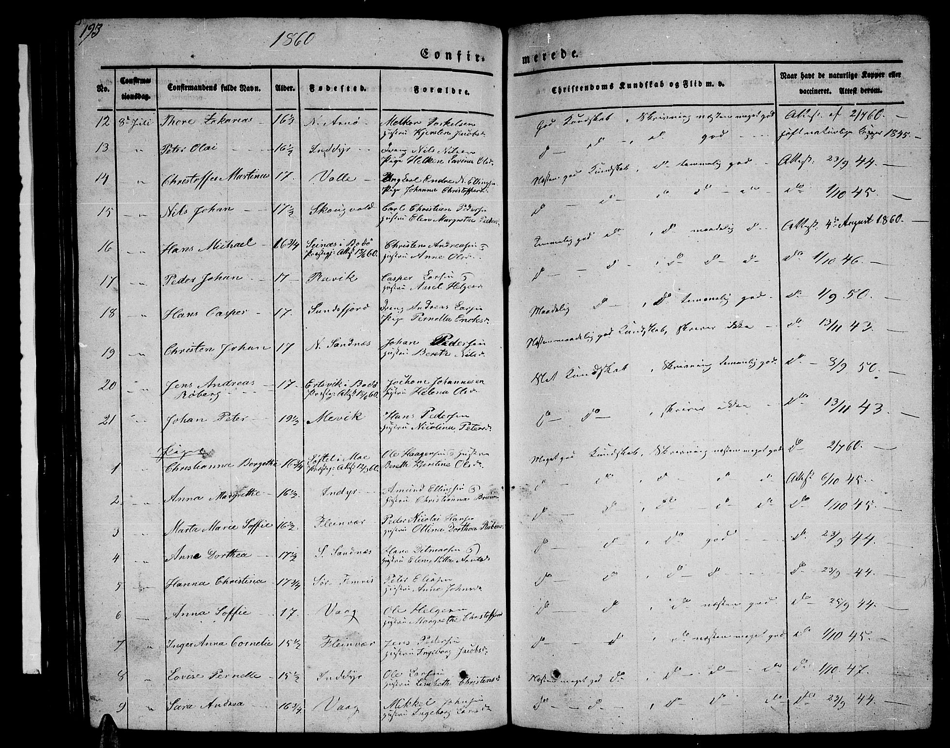 Ministerialprotokoller, klokkerbøker og fødselsregistre - Nordland, AV/SAT-A-1459/805/L0106: Parish register (copy) no. 805C02, 1841-1861, p. 193