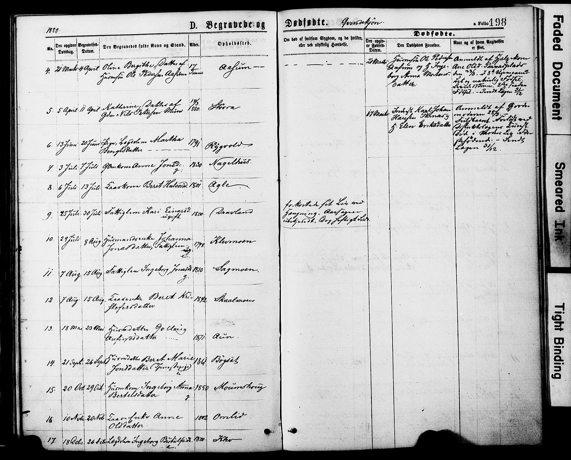 Ministerialprotokoller, klokkerbøker og fødselsregistre - Nord-Trøndelag, SAT/A-1458/749/L0473: Parish register (official) no. 749A07, 1873-1887, p. 198