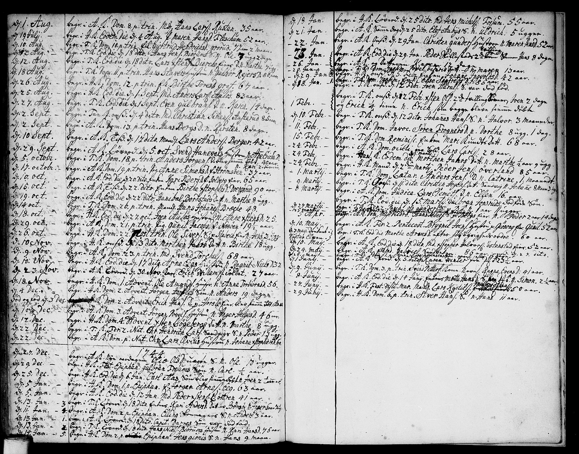 Asker prestekontor Kirkebøker, SAO/A-10256a/F/Fa/L0001: Parish register (official) no. I 1, 1726-1744, p. 112