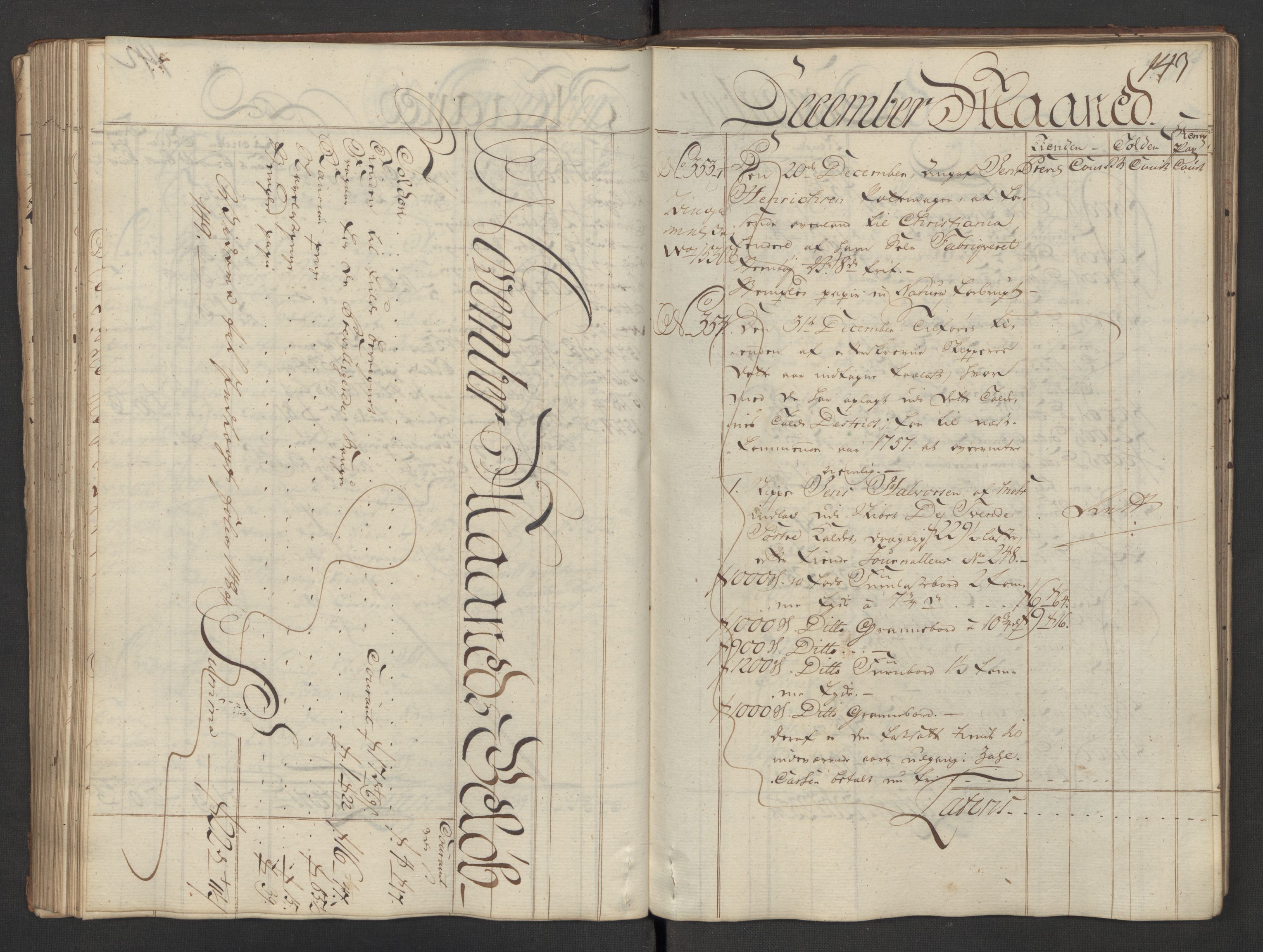 Generaltollkammeret, tollregnskaper, AV/RA-EA-5490/R08/L0035/0001: Tollregnskaper Drammen / Utgående hovedtollbok, 1756, p. 142b-143a