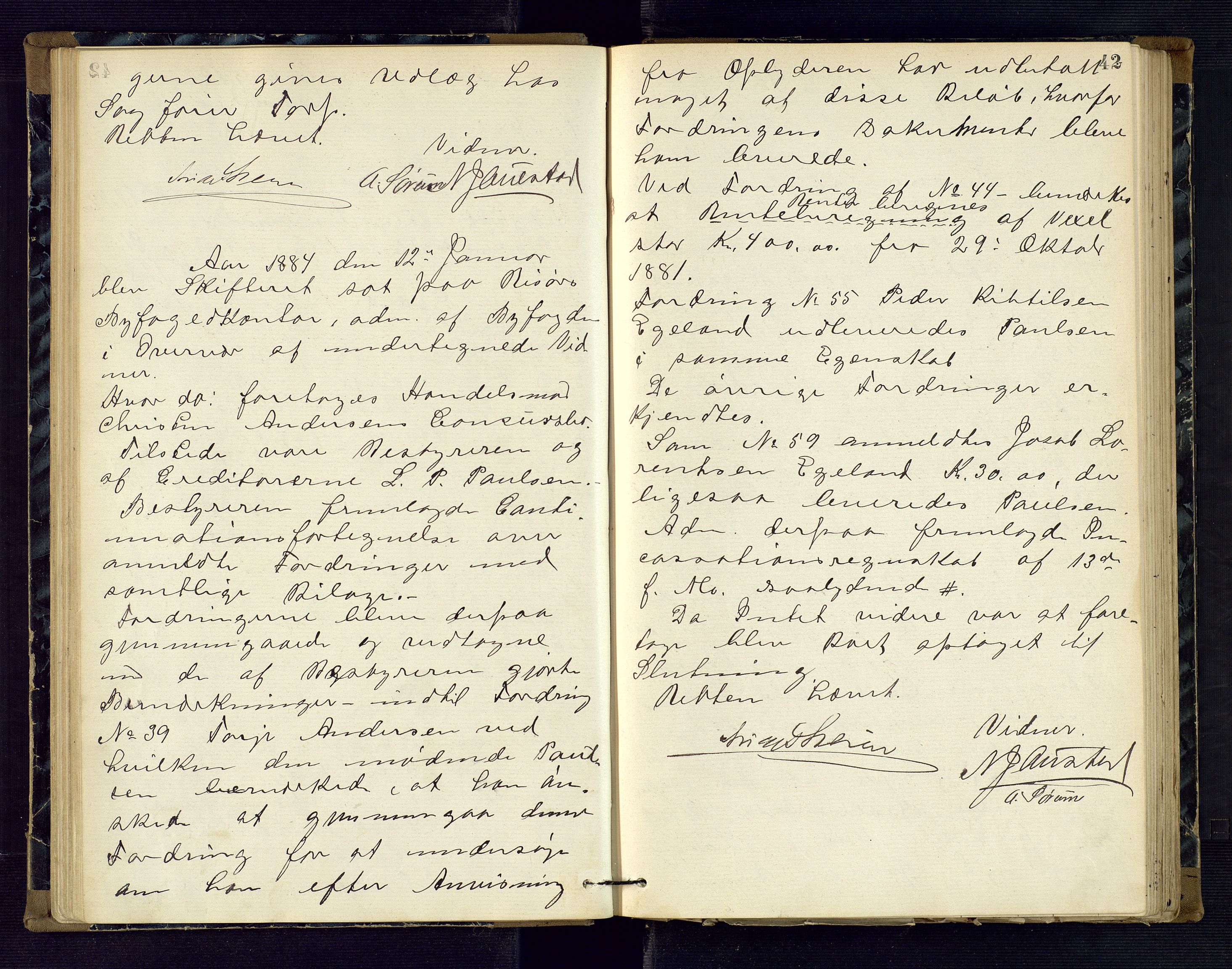 Risør byfogd, AV/SAK-1222-0005/H/Hc/L0004: Skifteprotokoll nr. 3B, 1882-1886, p. 42