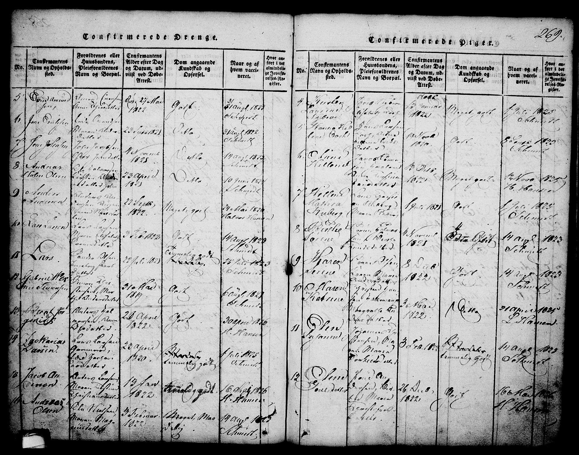 Brevik kirkebøker, SAKO/A-255/G/Ga/L0001: Parish register (copy) no. 1, 1814-1845, p. 269