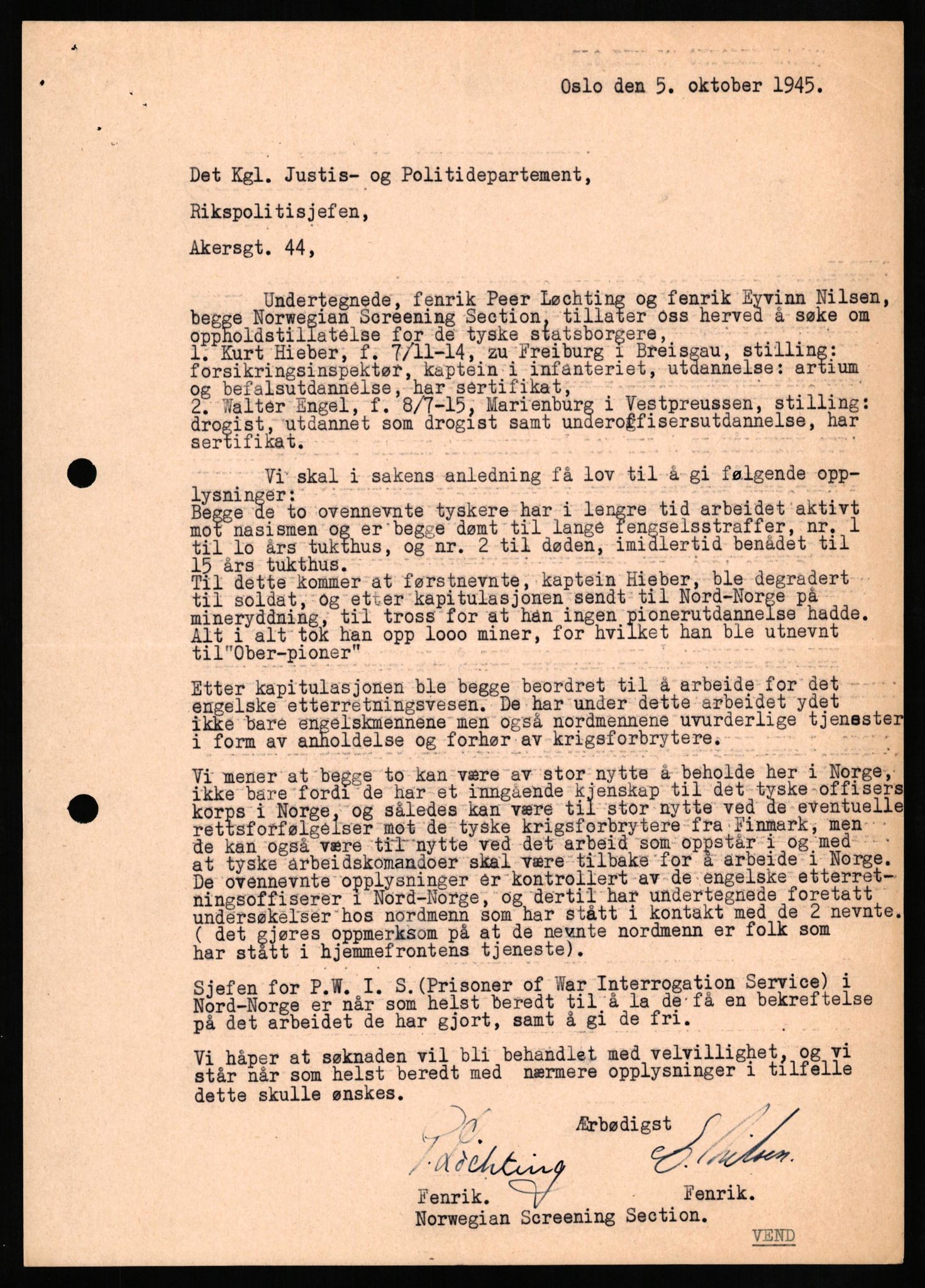 Forsvaret, Forsvarets overkommando II, AV/RA-RAFA-3915/D/Db/L0013: CI Questionaires. Tyske okkupasjonsstyrker i Norge. Tyskere., 1945-1946, p. 176