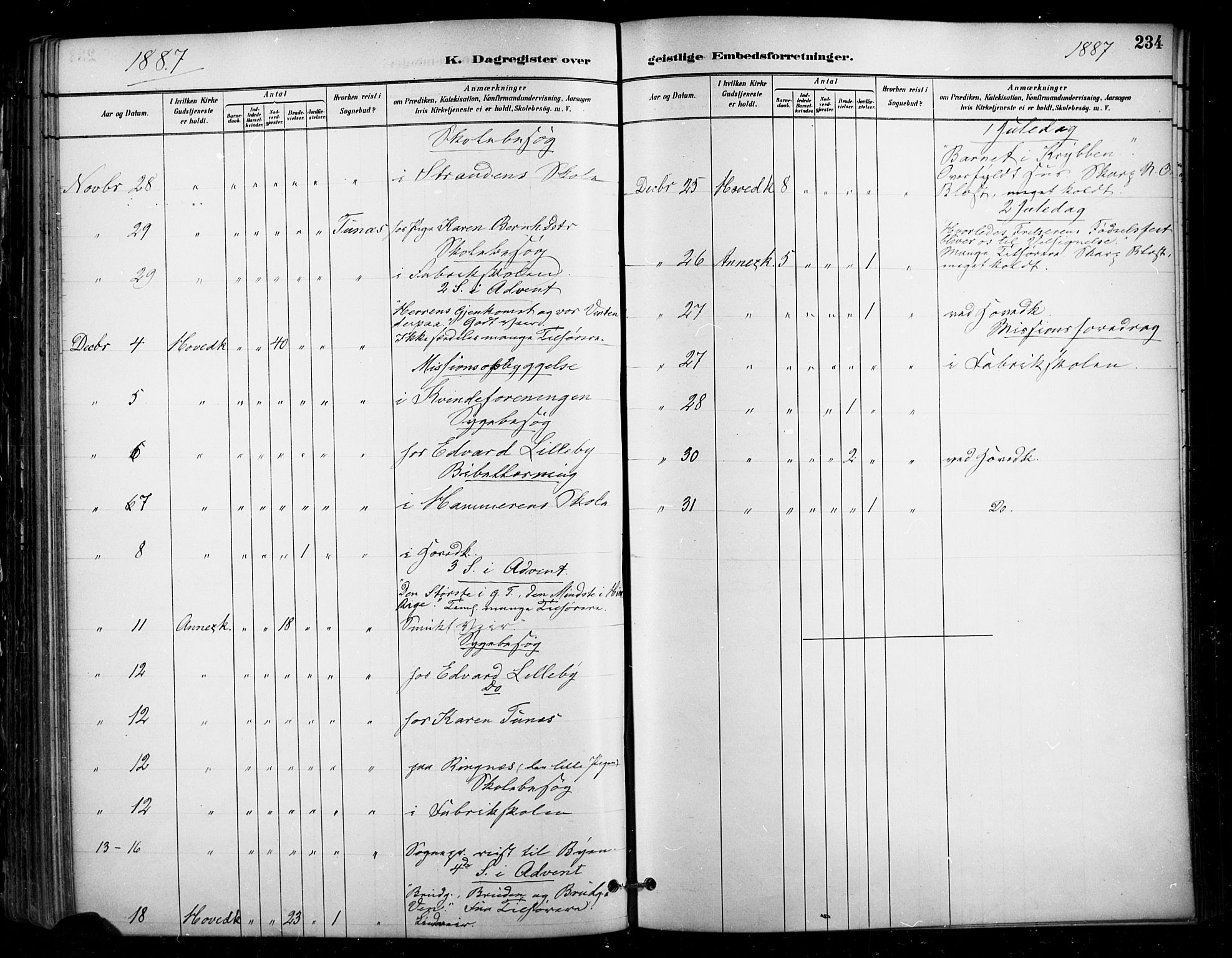 Enebakk prestekontor Kirkebøker, SAO/A-10171c/F/Fa/L0016: Parish register (official) no. I 16, 1883-1898, p. 234