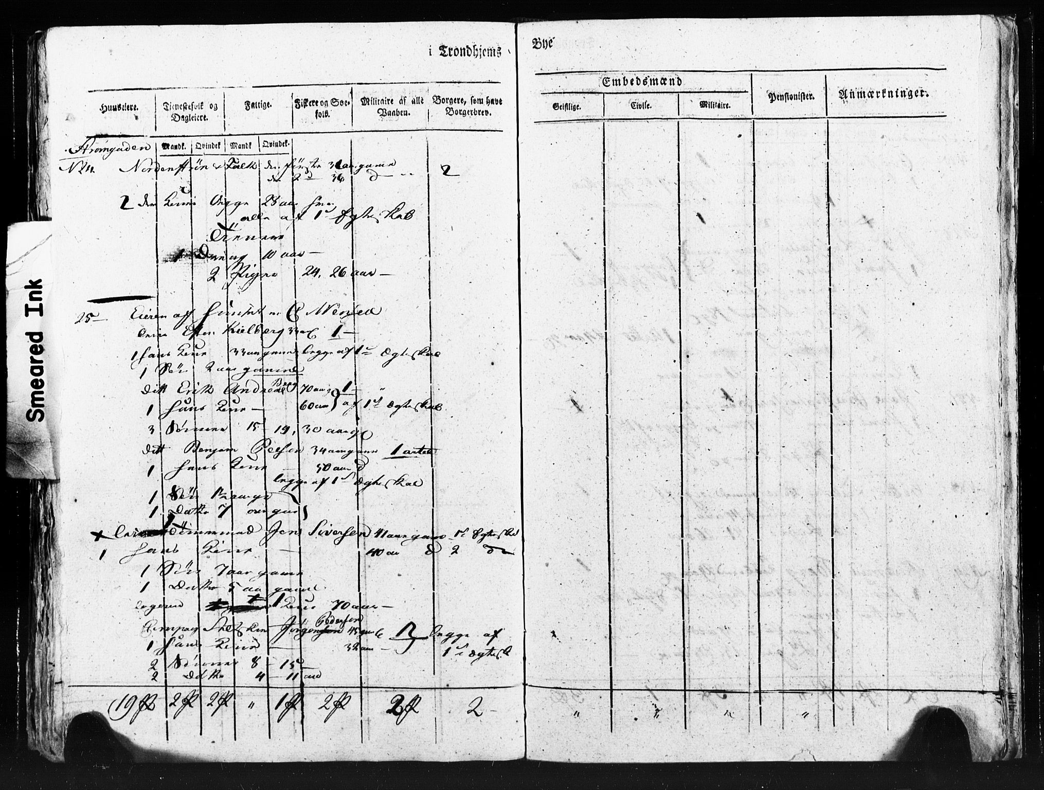 SAT, Census 1815 for Trondheim (transcript), 1815, p. 168