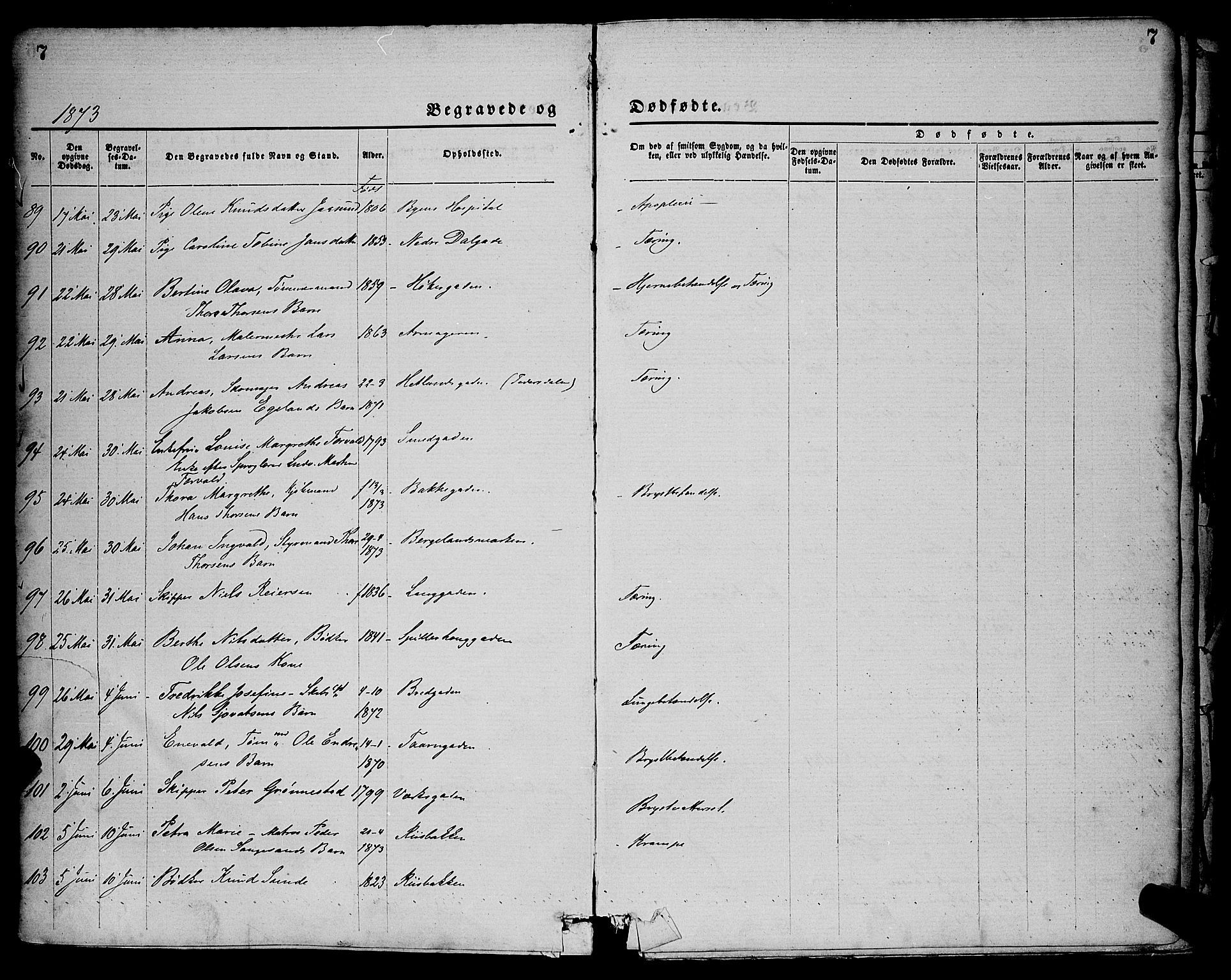 St. Petri sokneprestkontor, AV/SAST-A-101813/001/30/30BA/L0012: Parish register (official) no. A 12, 1873-1878, p. 7