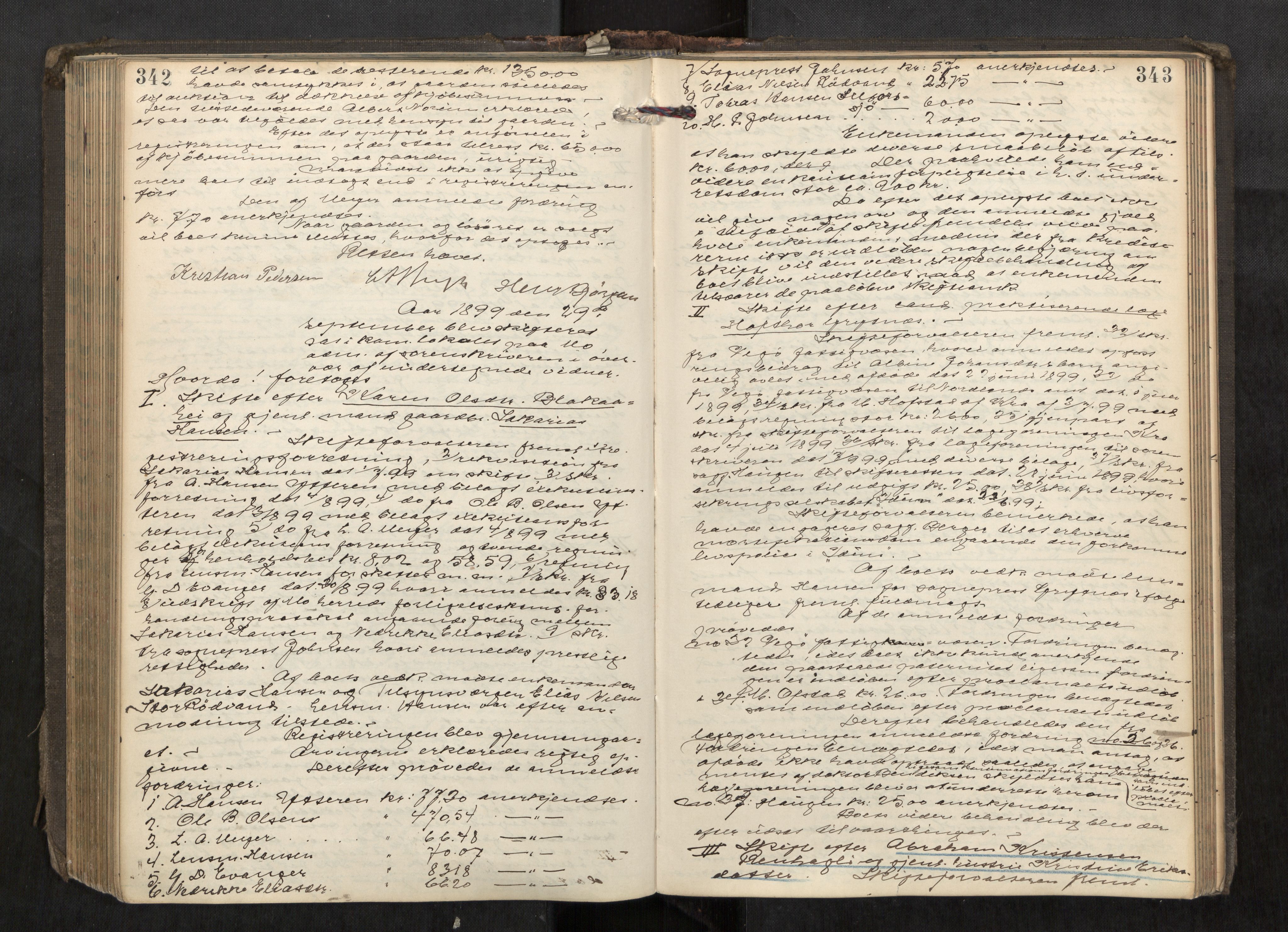 Rana sorenskriveri , AV/SAT-A-1108/1/3/3B/L0006: Skiftebehandlingsprotokoll, 1892-1901, p. 342-343