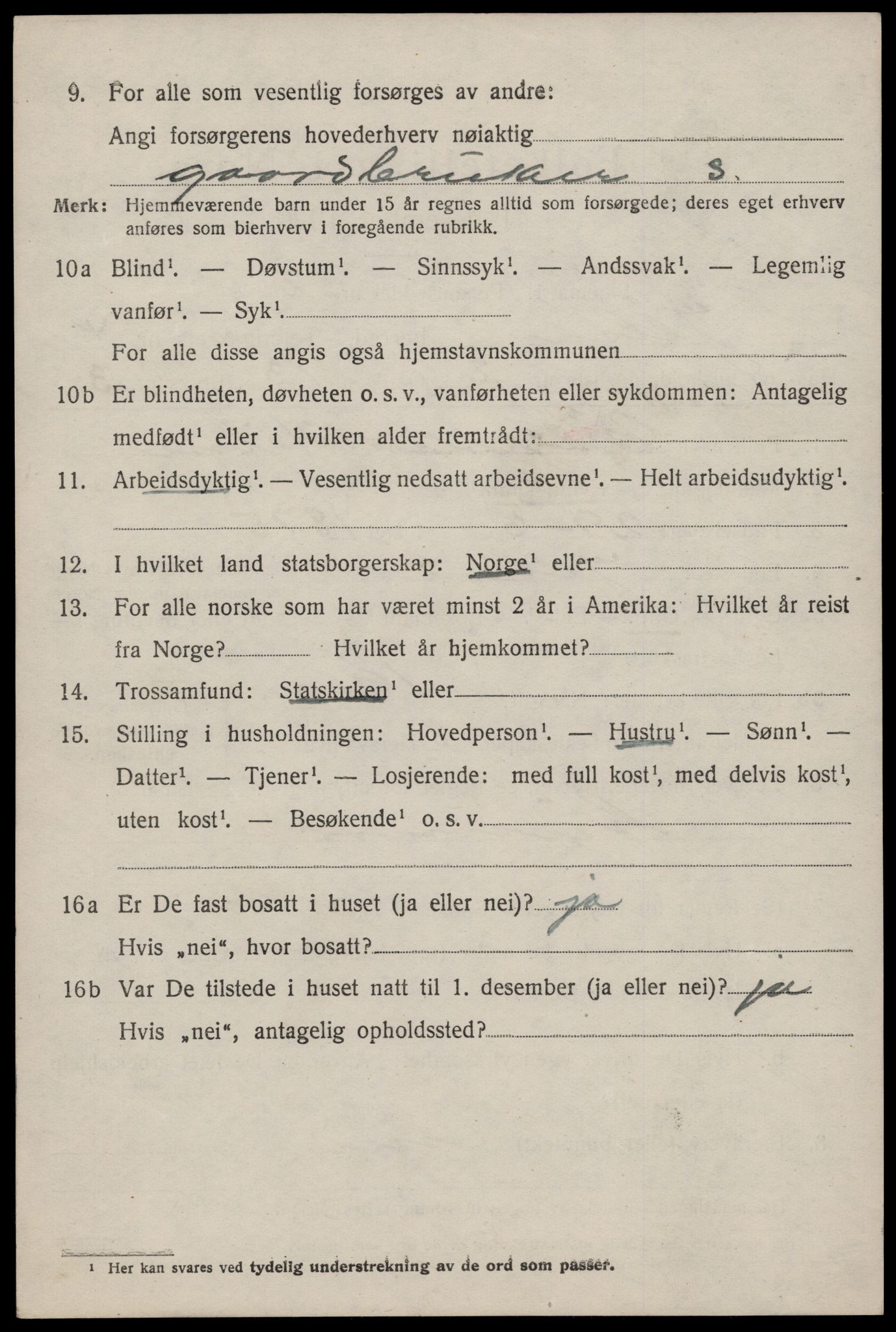 SAST, 1920 census for Jelsa, 1920, p. 1187