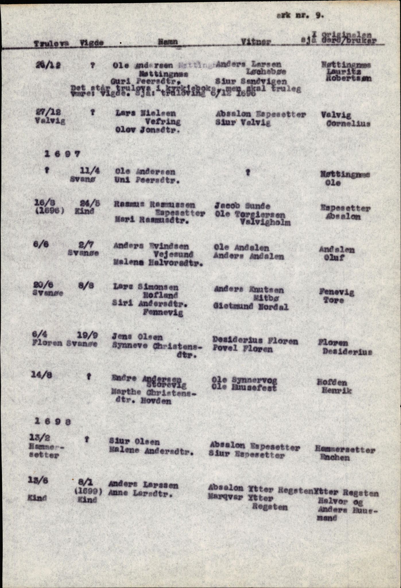 Samling av fulltekstavskrifter, SAB/FULLTEKST/B/14/0009: Kinn sokneprestembete, ministerialbok nr. A 1, 1689-1729, p. 7