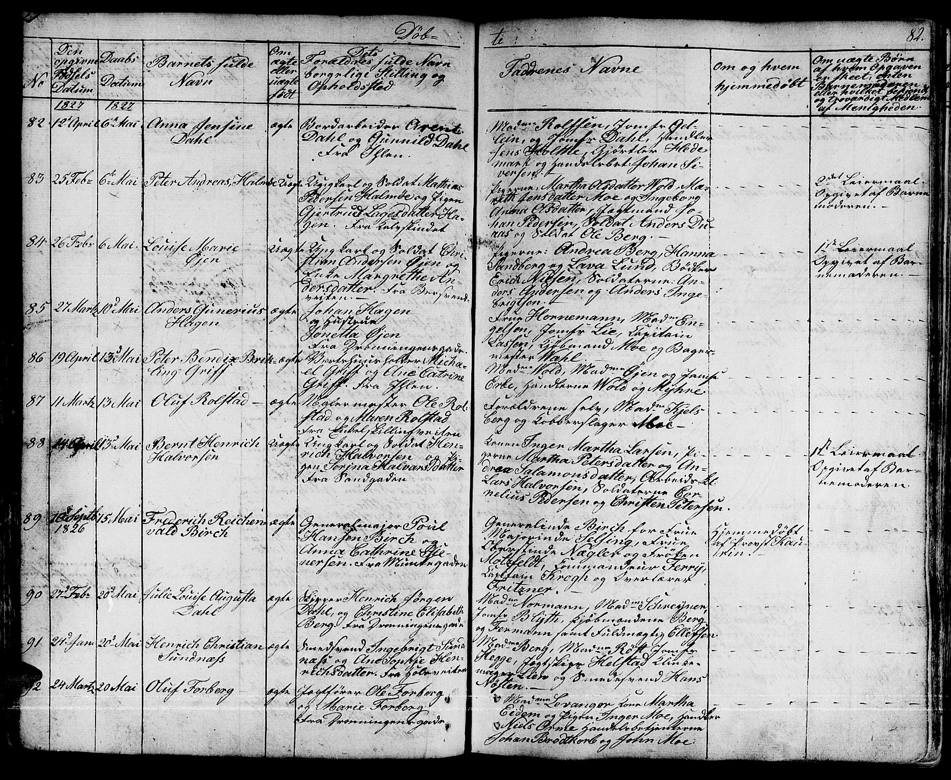 Ministerialprotokoller, klokkerbøker og fødselsregistre - Sør-Trøndelag, SAT/A-1456/601/L0045: Parish register (official) no. 601A13, 1821-1831, p. 82