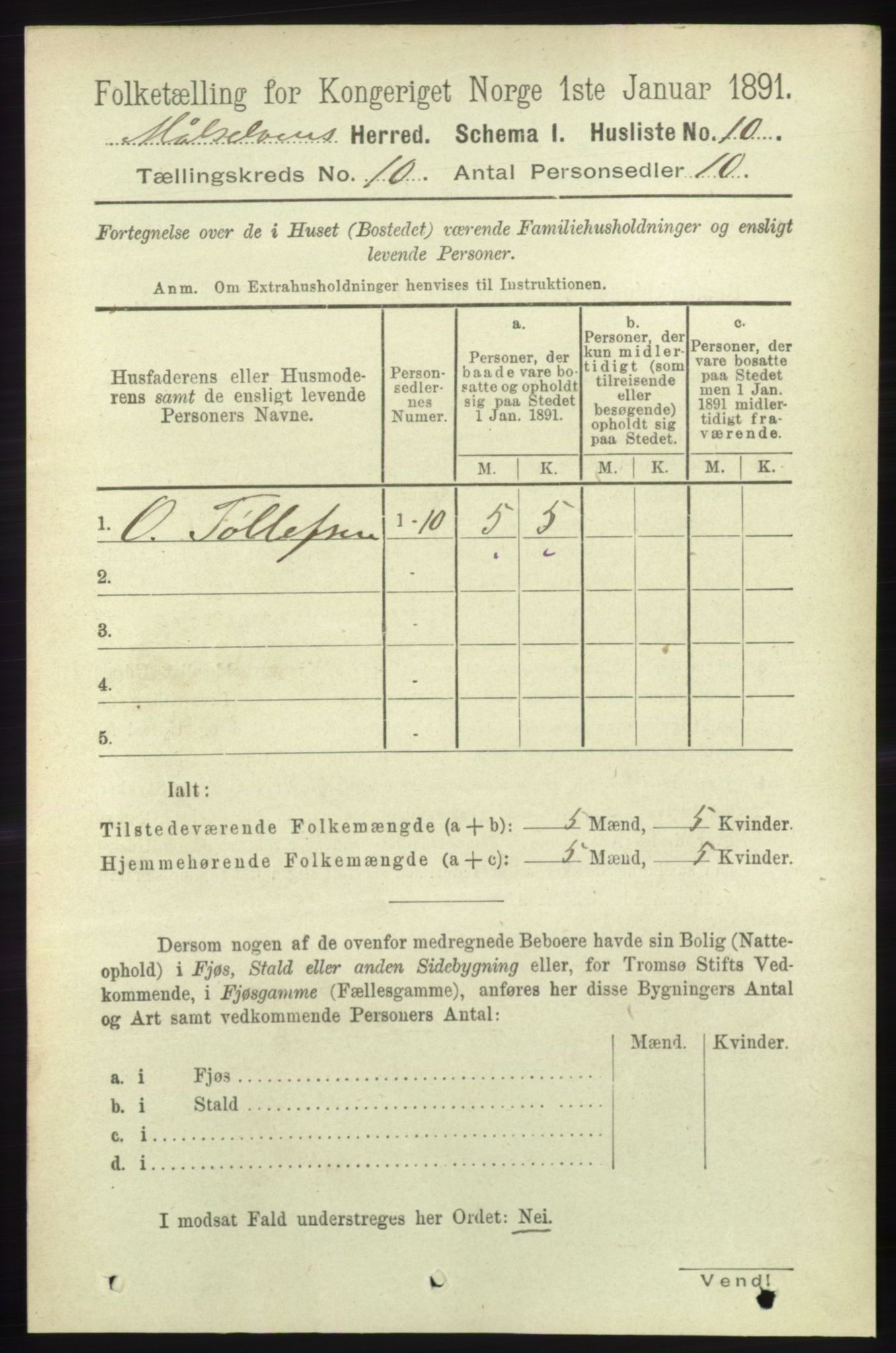 RA, 1891 census for 1924 Målselv, 1891, p. 2968