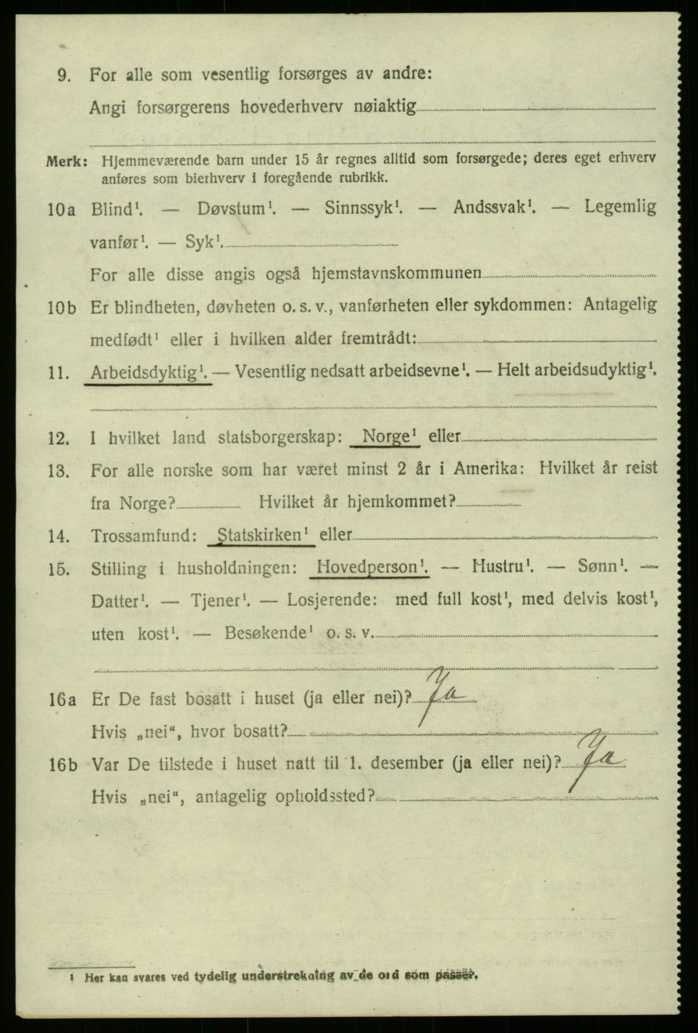 SAB, 1920 census for Gulen, 1920, p. 3870