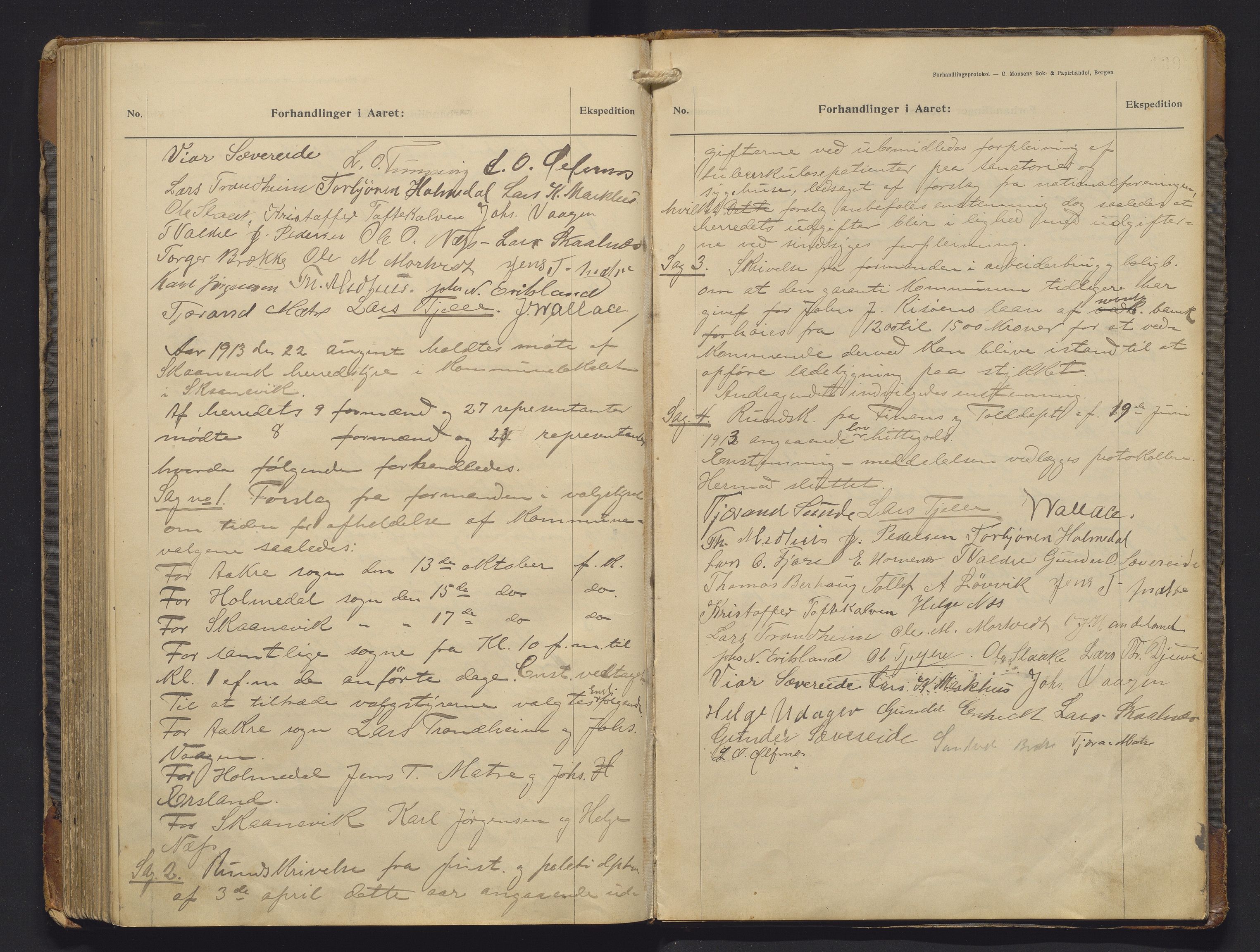 Skånevik kommune. Formannskapet, IKAH/1212-021/A/Aa/L0006: Møtebok for Skånevik formannskap og heradsstyre, 1908-1913, p. 139