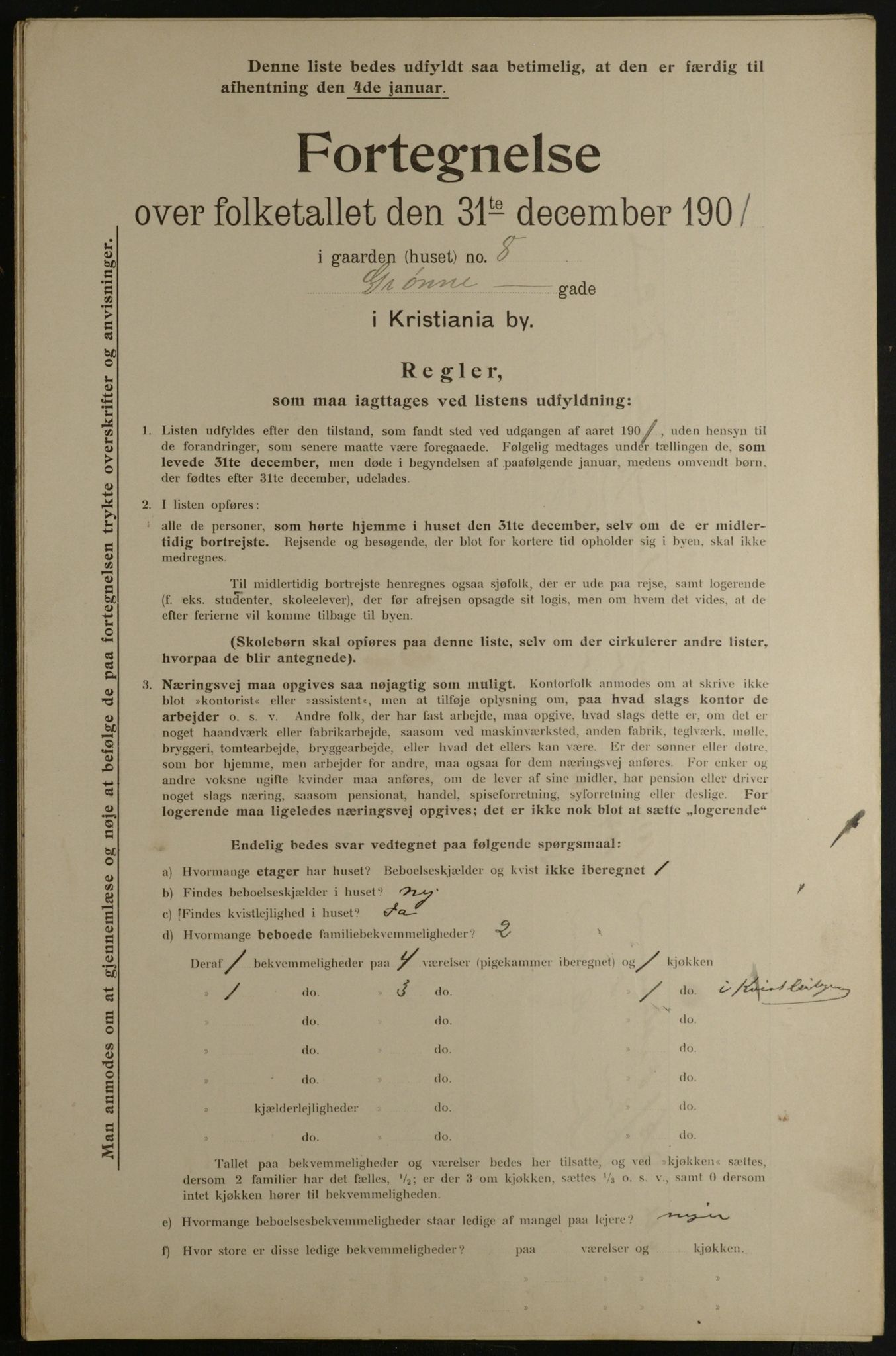 OBA, Municipal Census 1901 for Kristiania, 1901, p. 5247