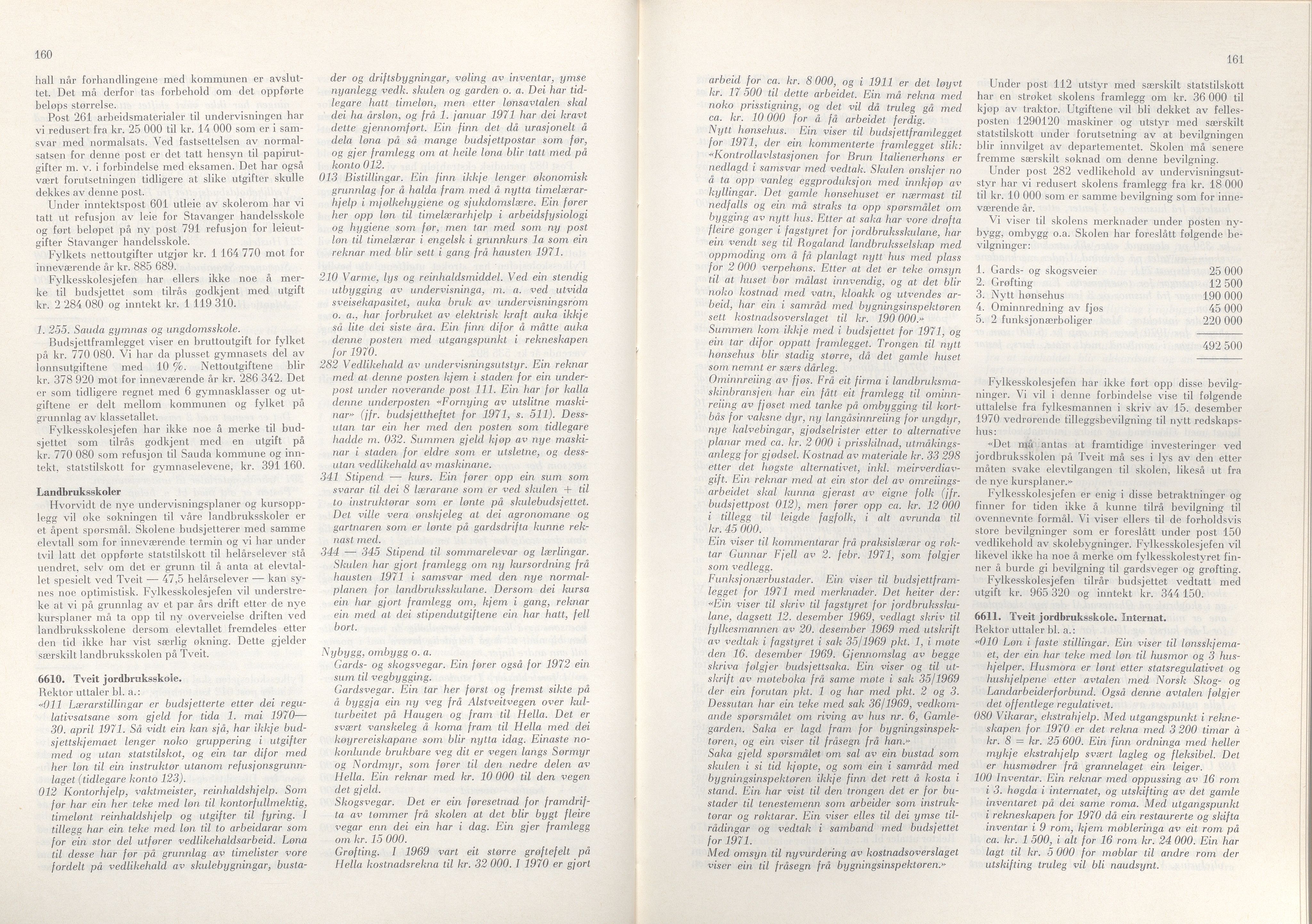 Rogaland fylkeskommune - Fylkesrådmannen , IKAR/A-900/A/Aa/Aaa/L0091: Møtebok , 1971, p. 160-161