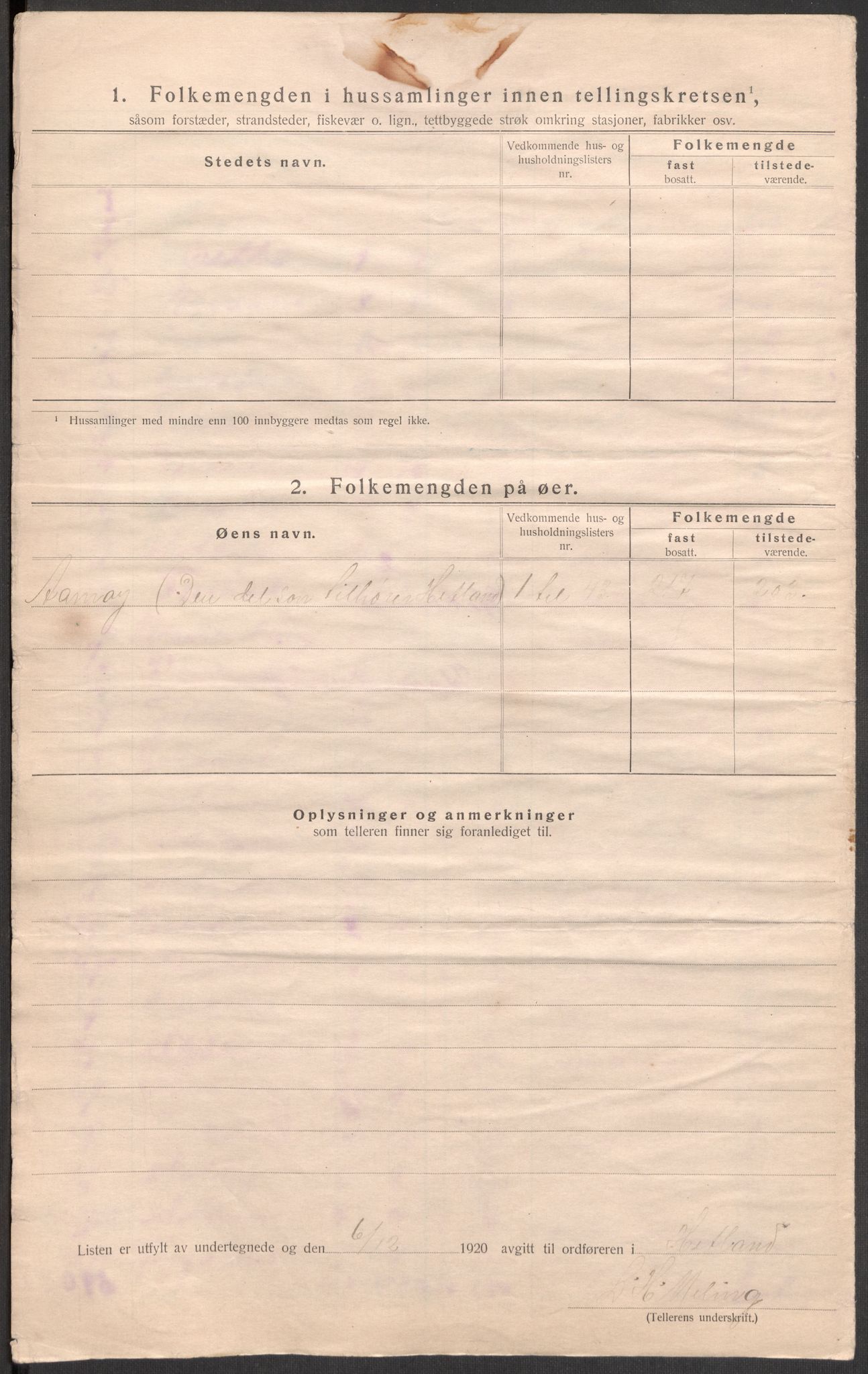 SAST, 1920 census for Hetland, 1920, p. 10