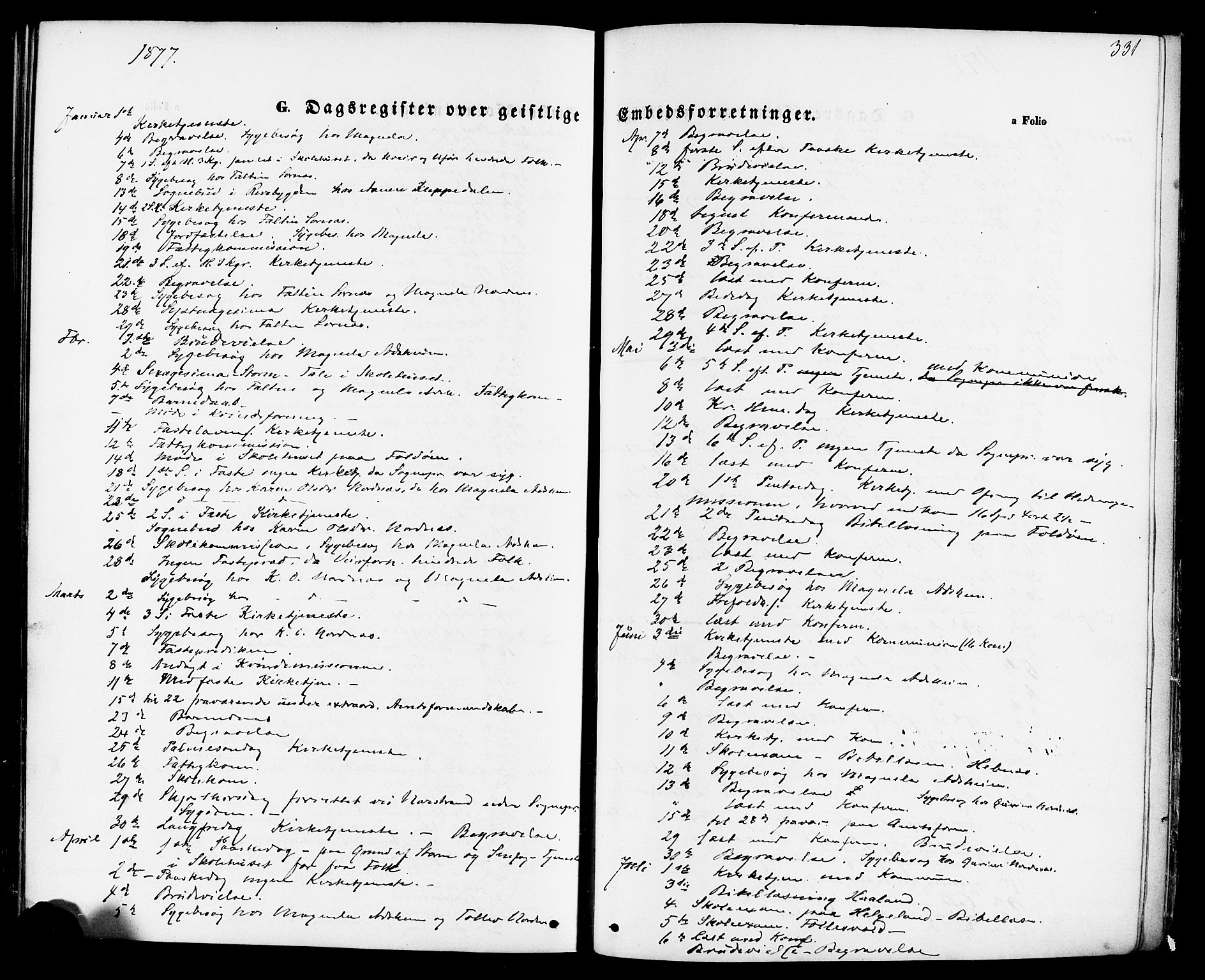 Jelsa sokneprestkontor, SAST/A-101842/01/IV: Parish register (official) no. A 8, 1867-1883, p. 331