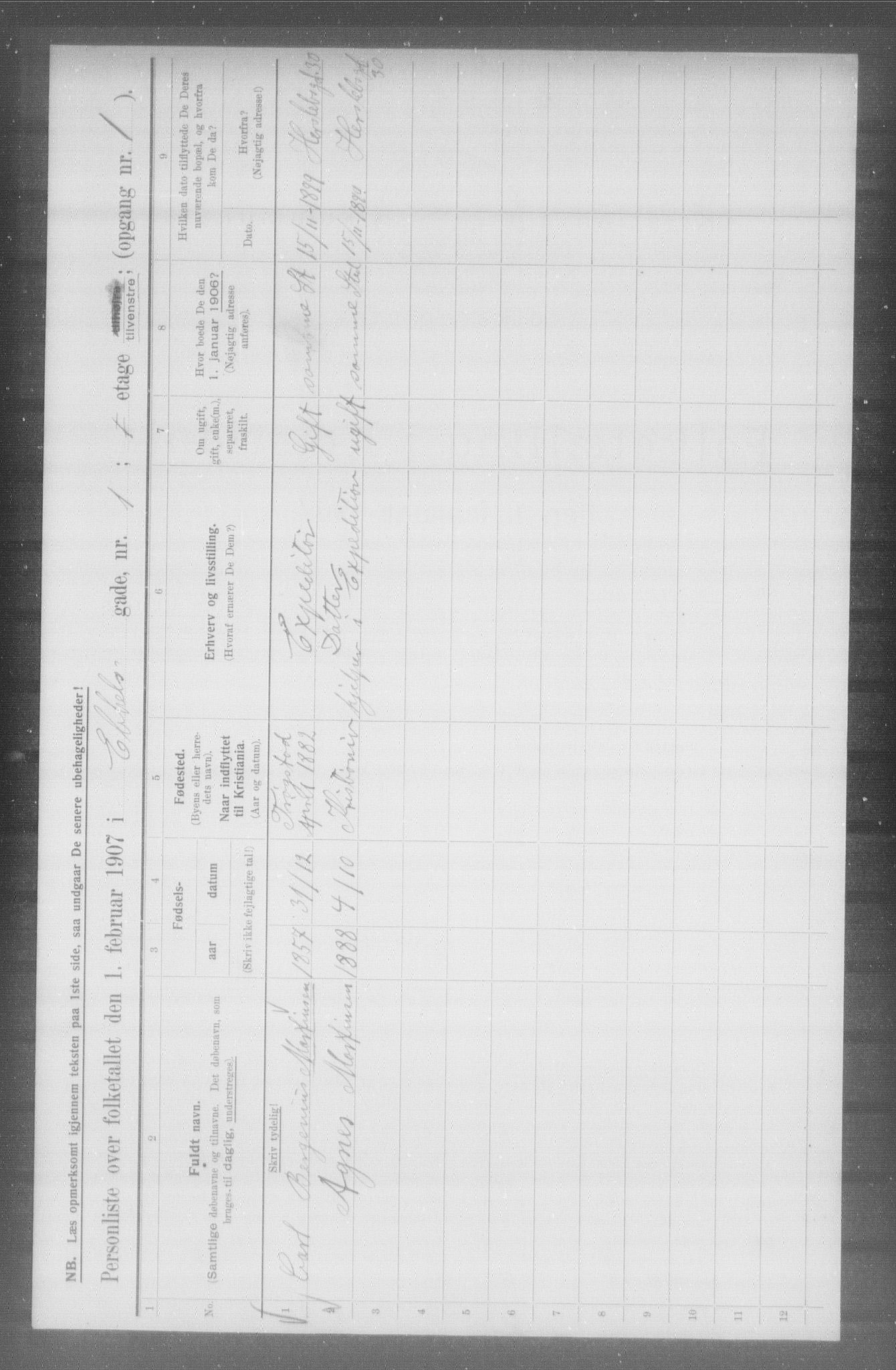 OBA, Municipal Census 1907 for Kristiania, 1907, p. 9186