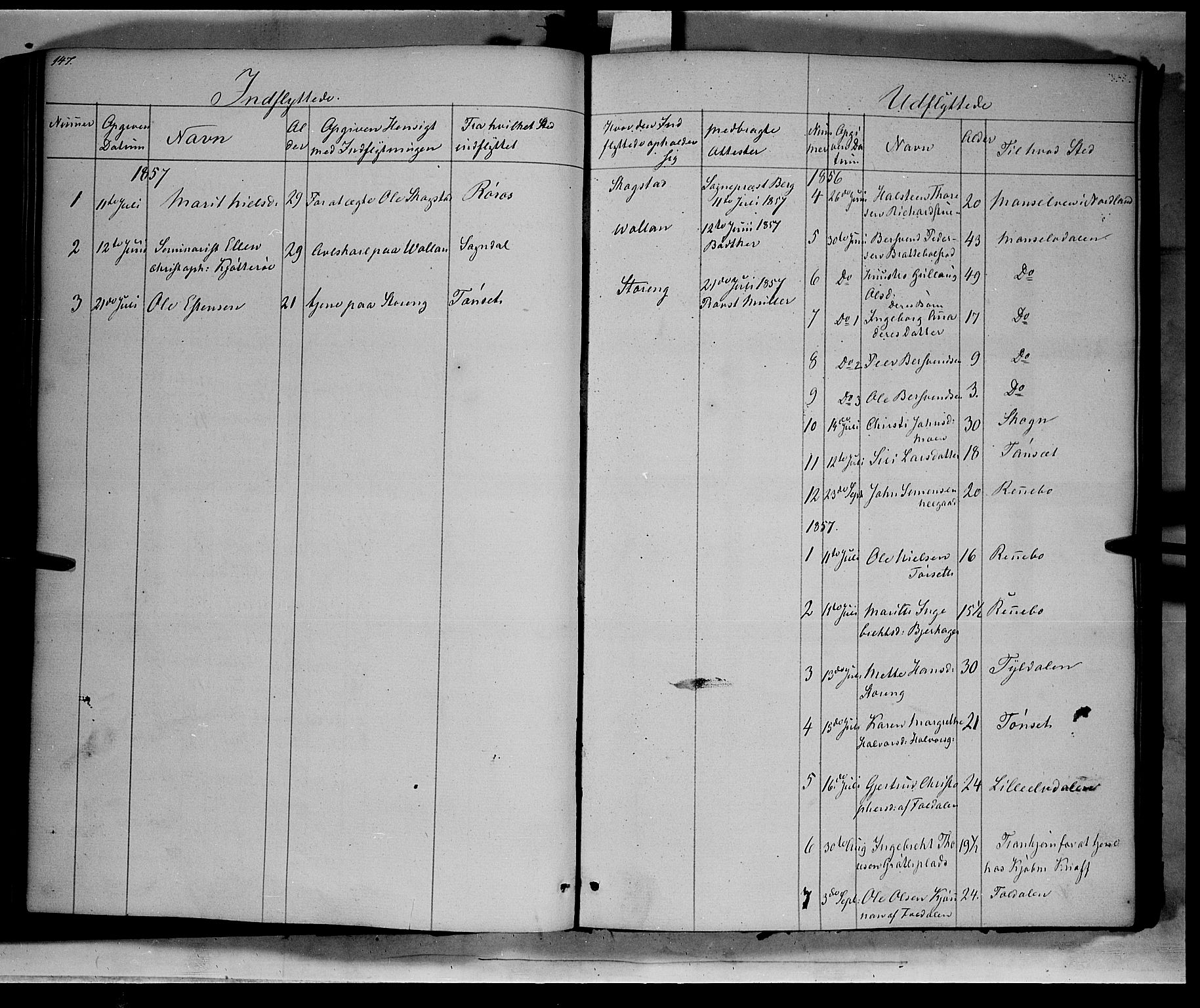 Kvikne prestekontor, SAH/PREST-064/H/Ha/Haa/L0005: Parish register (official) no. 5, 1841-1862, p. 147