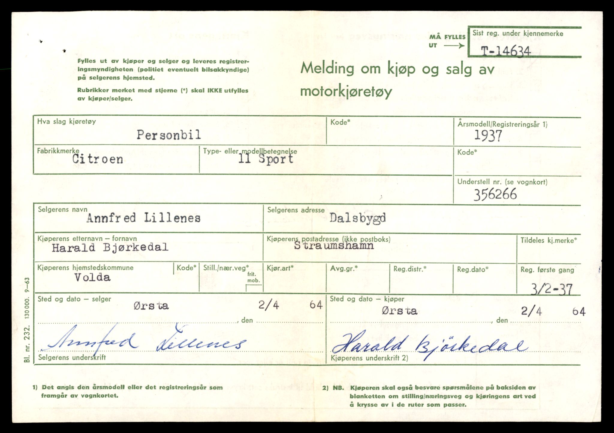 Møre og Romsdal vegkontor - Ålesund trafikkstasjon, AV/SAT-A-4099/F/Fe/L0047: Registreringskort for kjøretøy T 14580 - T 14720, 1927-1998, p. 1373