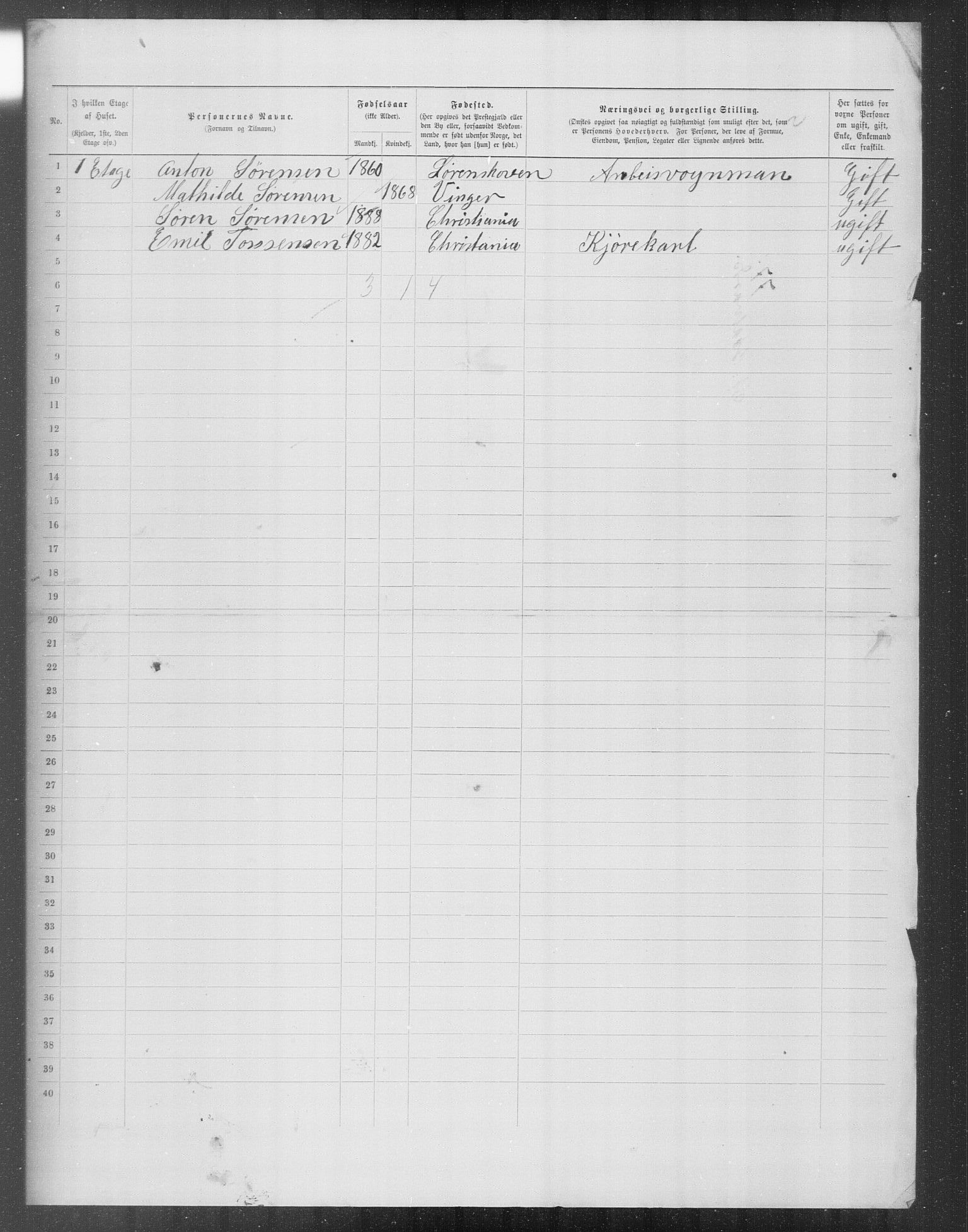 OBA, Municipal Census 1899 for Kristiania, 1899, p. 11600