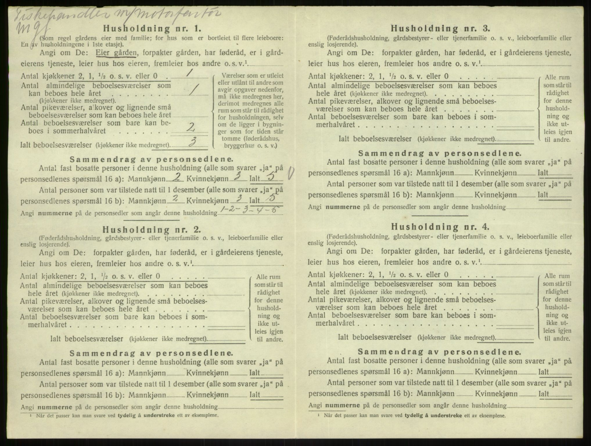 SAB, 1920 census for Austrheim, 1920, p. 718