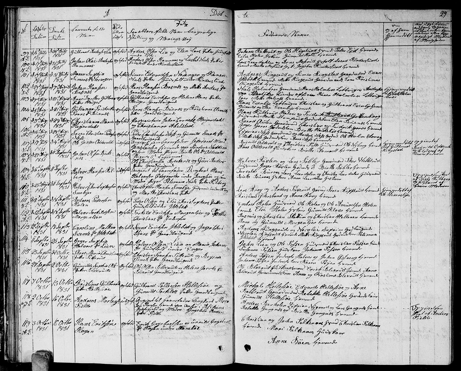 Høland prestekontor Kirkebøker, AV/SAO-A-10346a/G/Ga/L0002: Parish register (copy) no. I 2, 1827-1845, p. 29