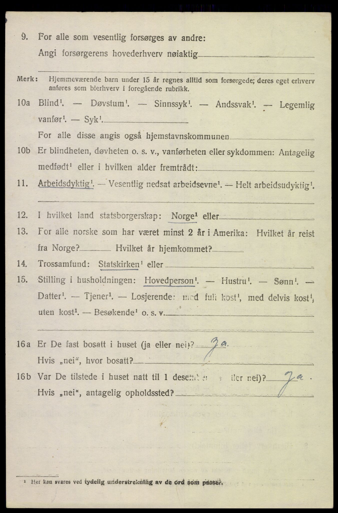 SAK, 1920 census for Vigmostad, 1920, p. 1164