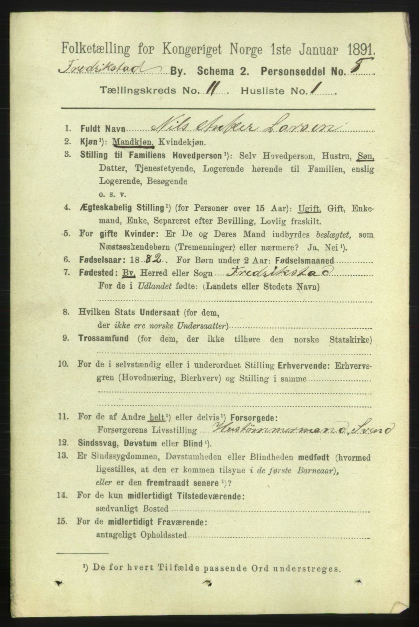 RA, 1891 census for 0103 Fredrikstad, 1891, p. 12566