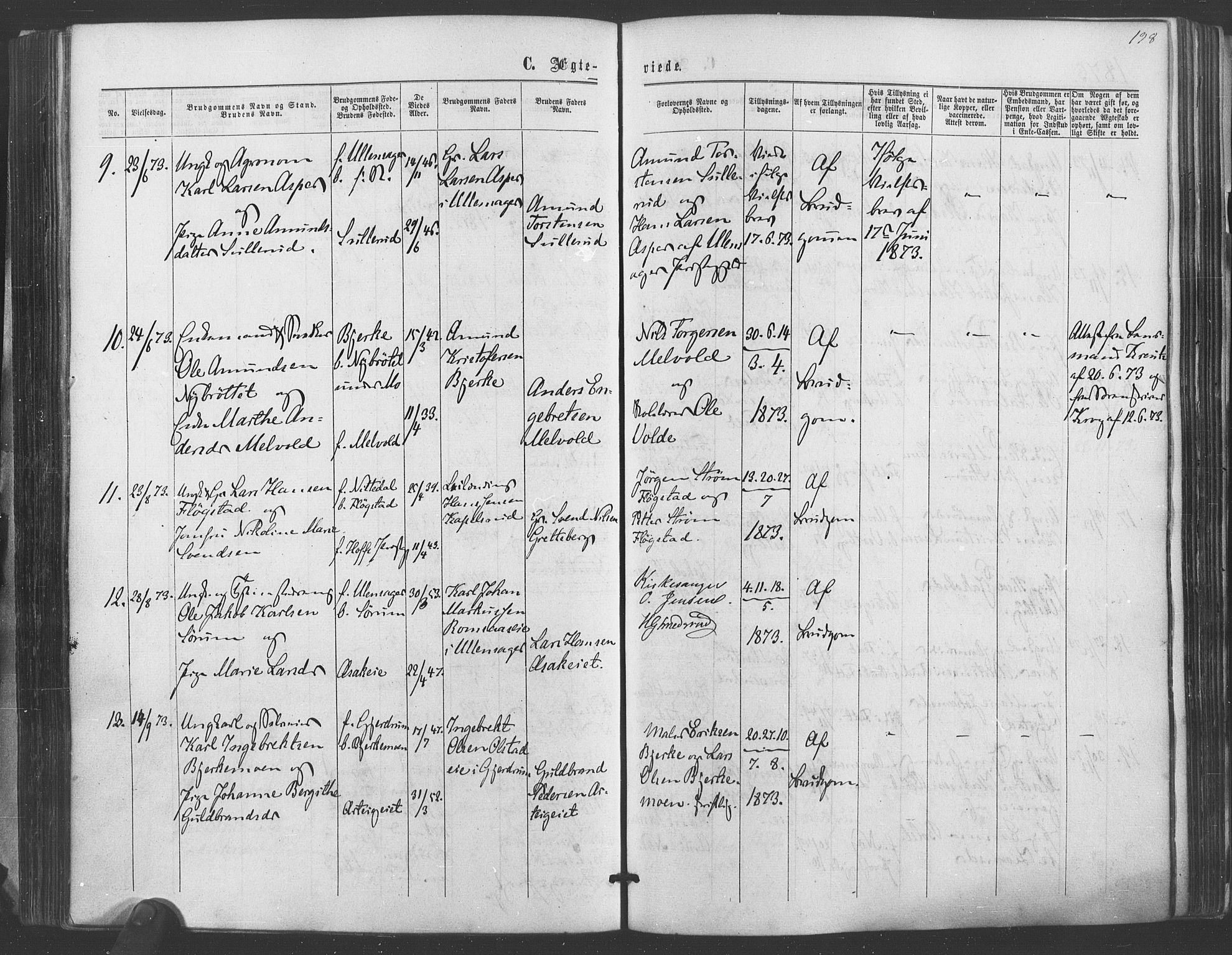 Sørum prestekontor Kirkebøker, AV/SAO-A-10303/F/Fa/L0006: Parish register (official) no. I 6, 1864-1877, p. 138