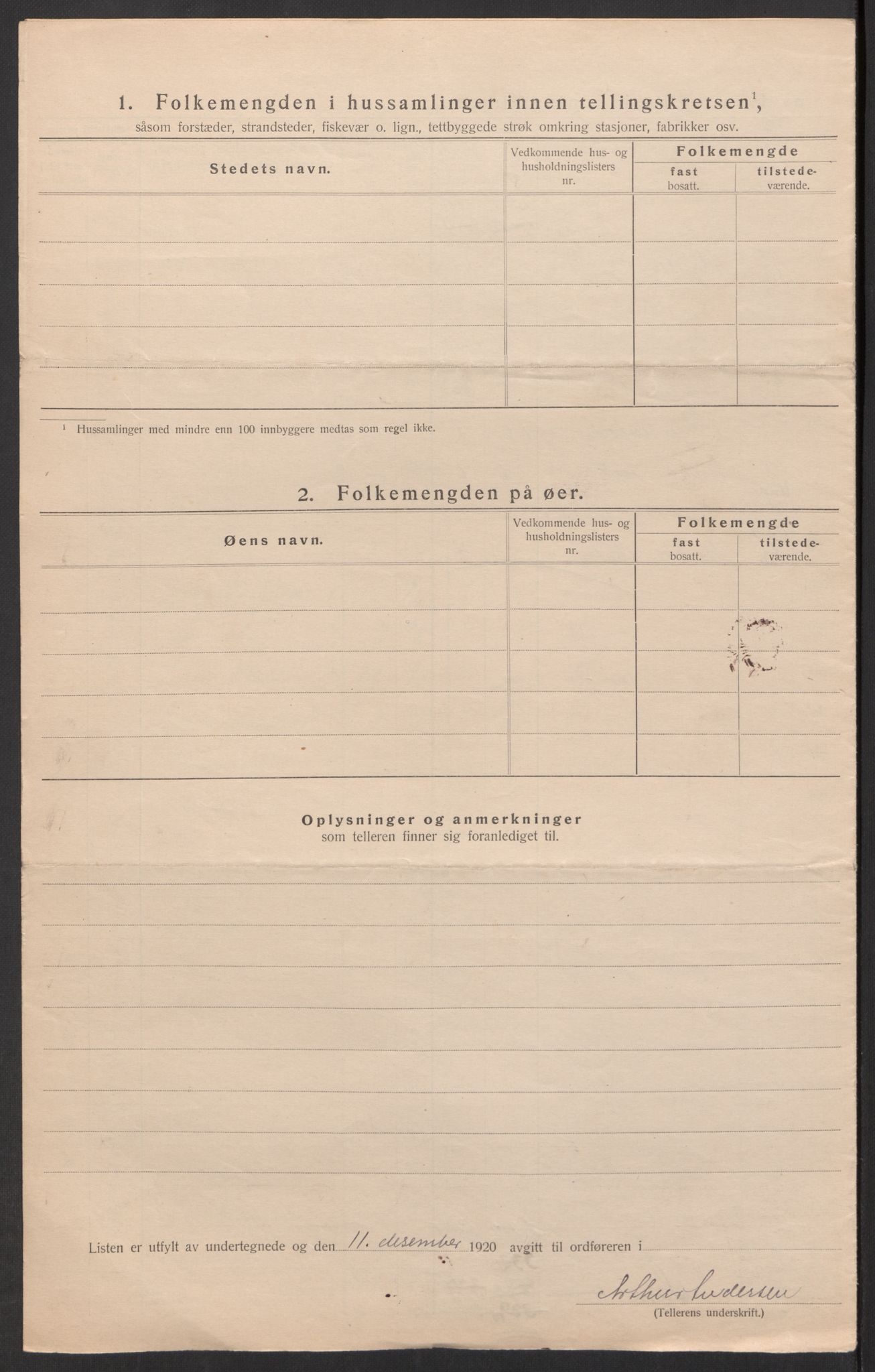 SAK, 1920 census for Austre Moland, 1920, p. 8