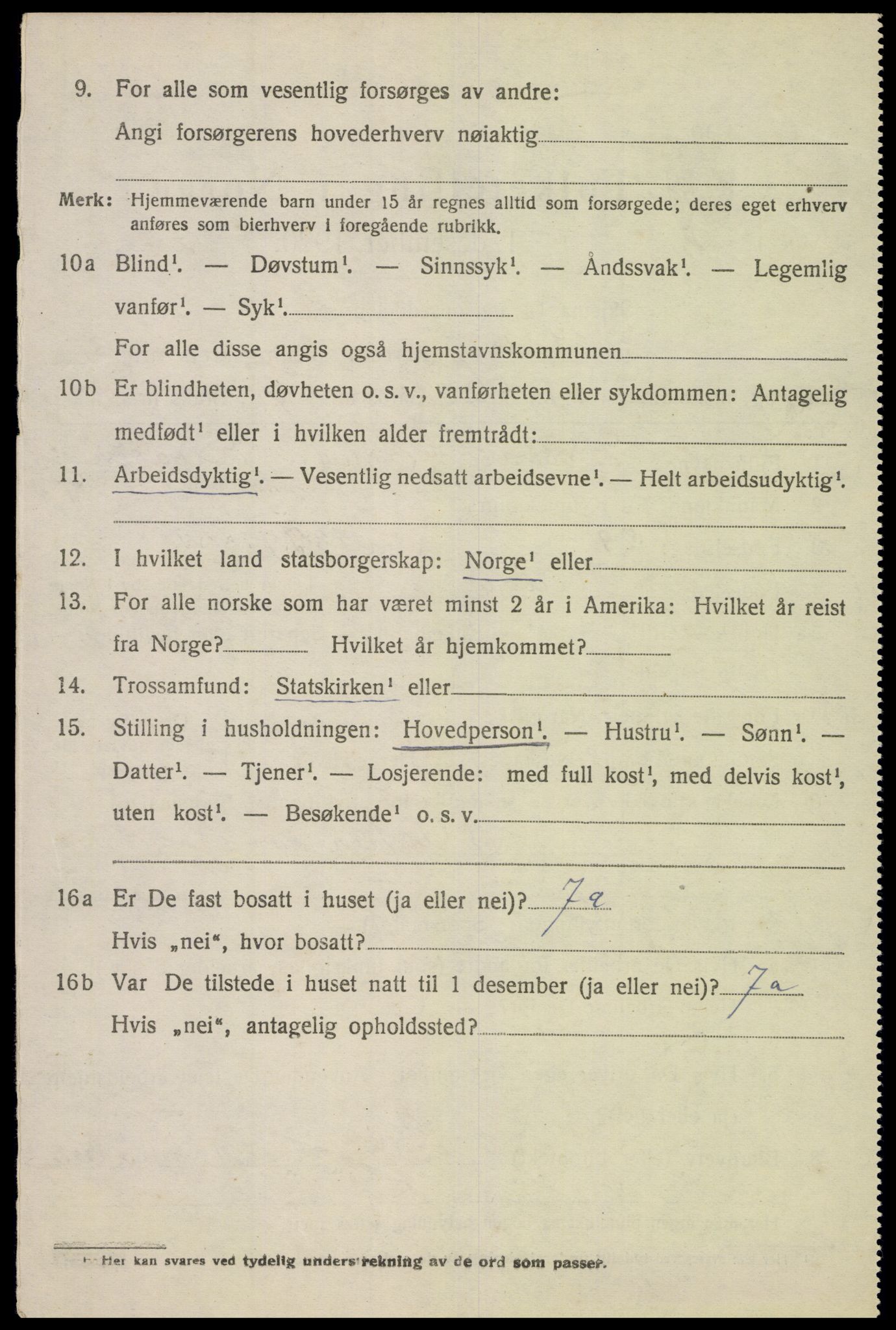 SAK, 1920 census for Hidra, 1920, p. 2073