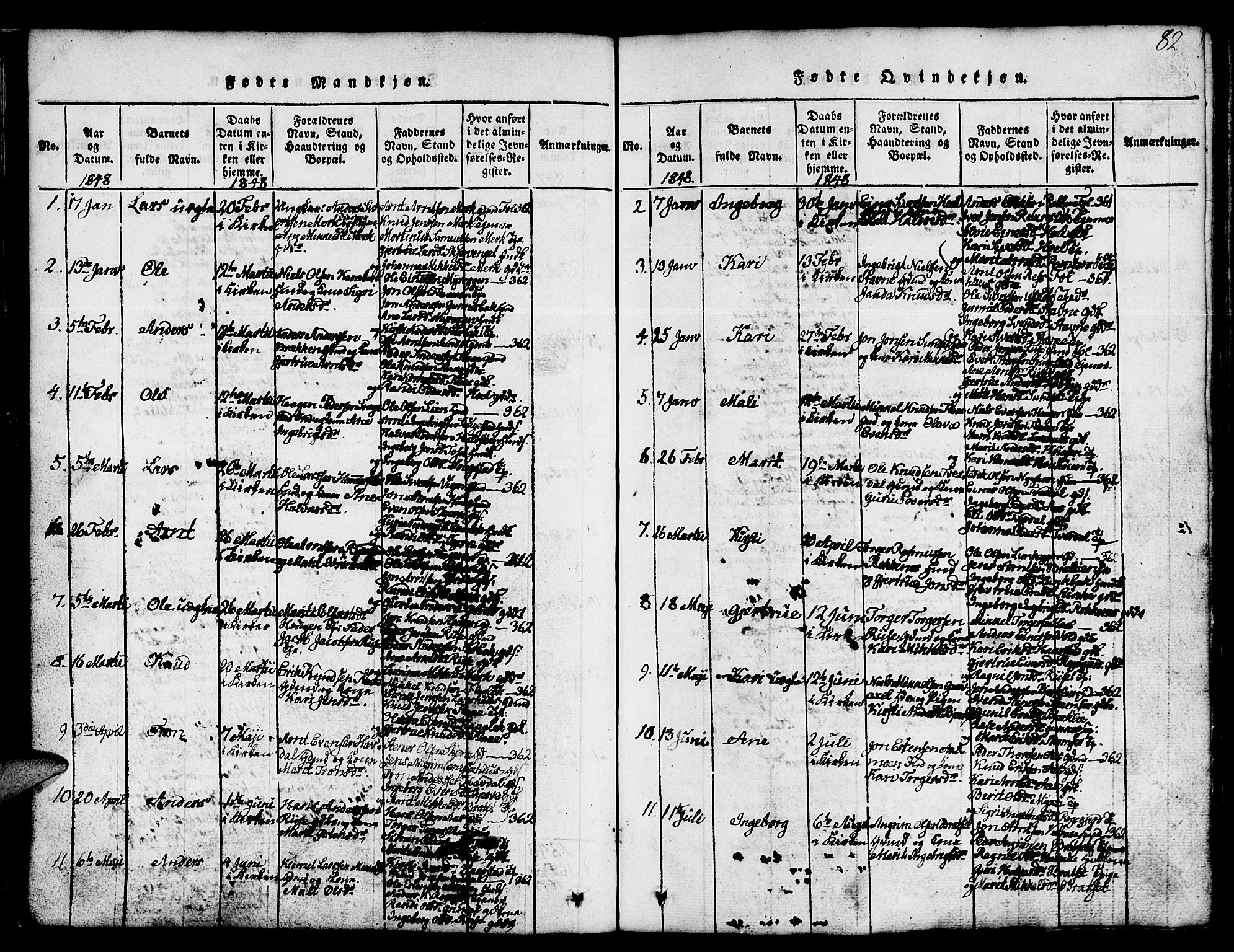 Ministerialprotokoller, klokkerbøker og fødselsregistre - Sør-Trøndelag, SAT/A-1456/674/L0874: Parish register (copy) no. 674C01, 1816-1860, p. 82