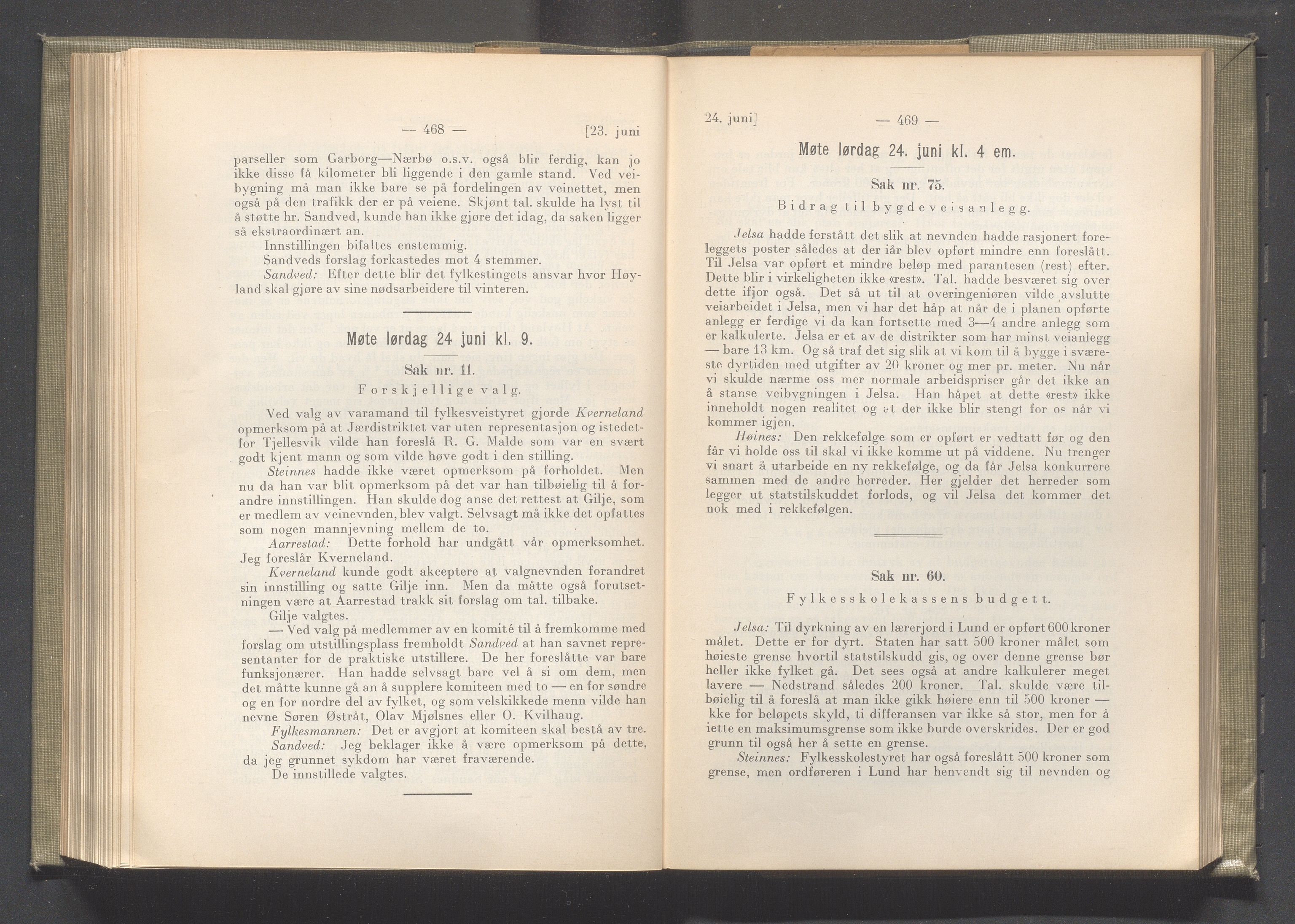 Rogaland fylkeskommune - Fylkesrådmannen , IKAR/A-900/A/Aa/Aaa/L0041: Møtebok , 1922, p. 468-469