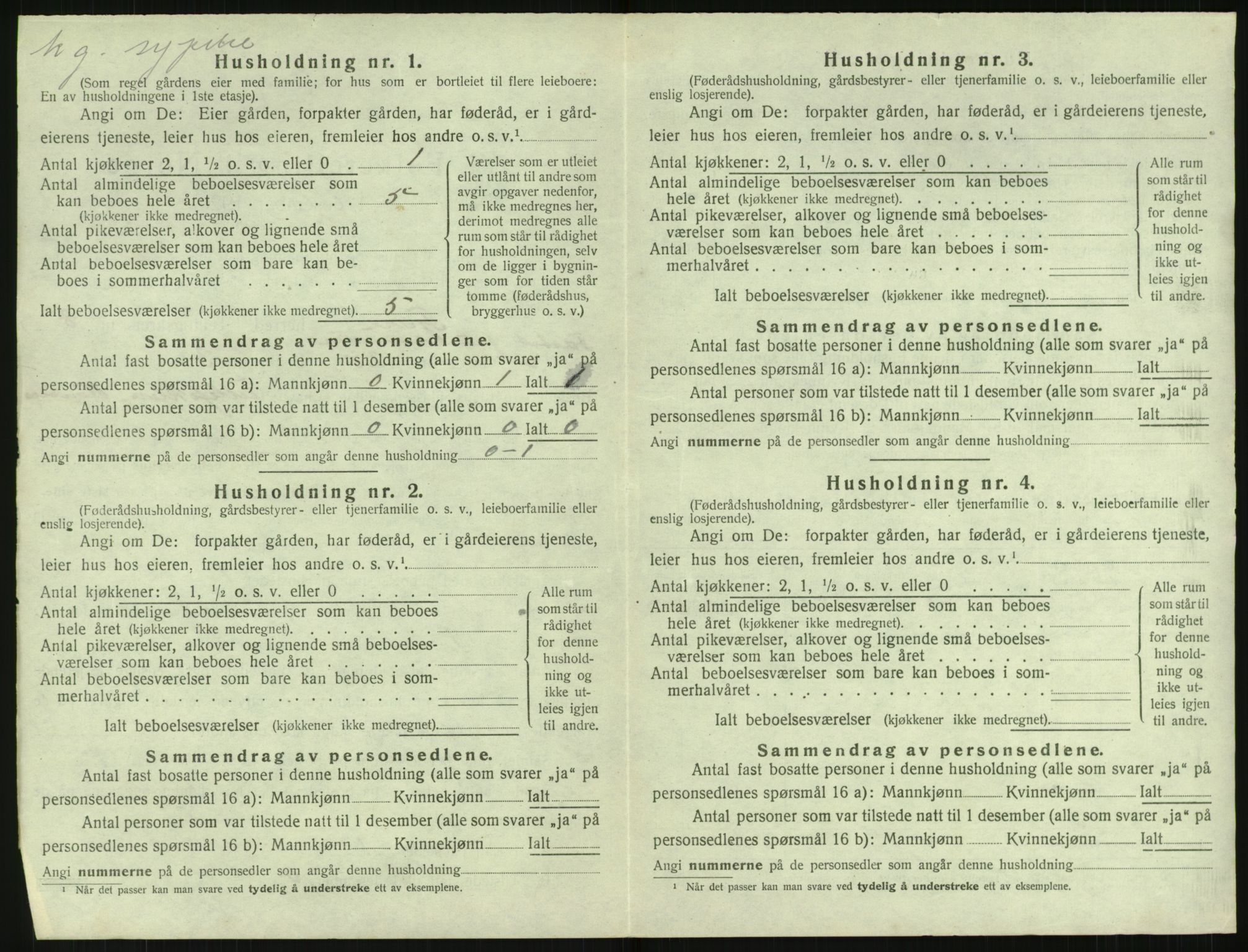 SAK, 1920 census for Fjære, 1920, p. 1840