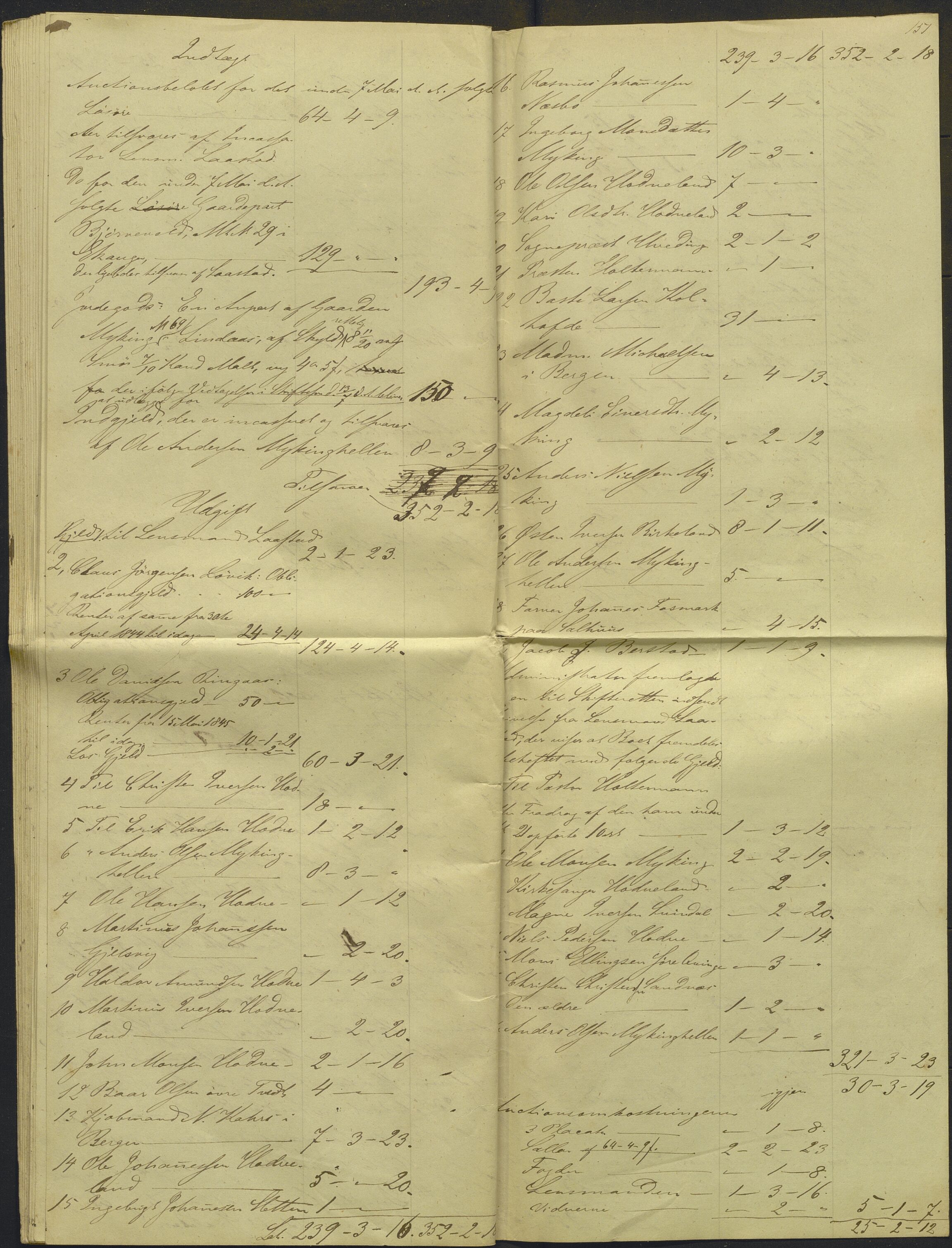 Nordhordland sorenskrivar, AV/SAB-A-2901/1/H/Hd/Hdb/L0001: Konsept til utlodningar, 1850-1852, p. 174