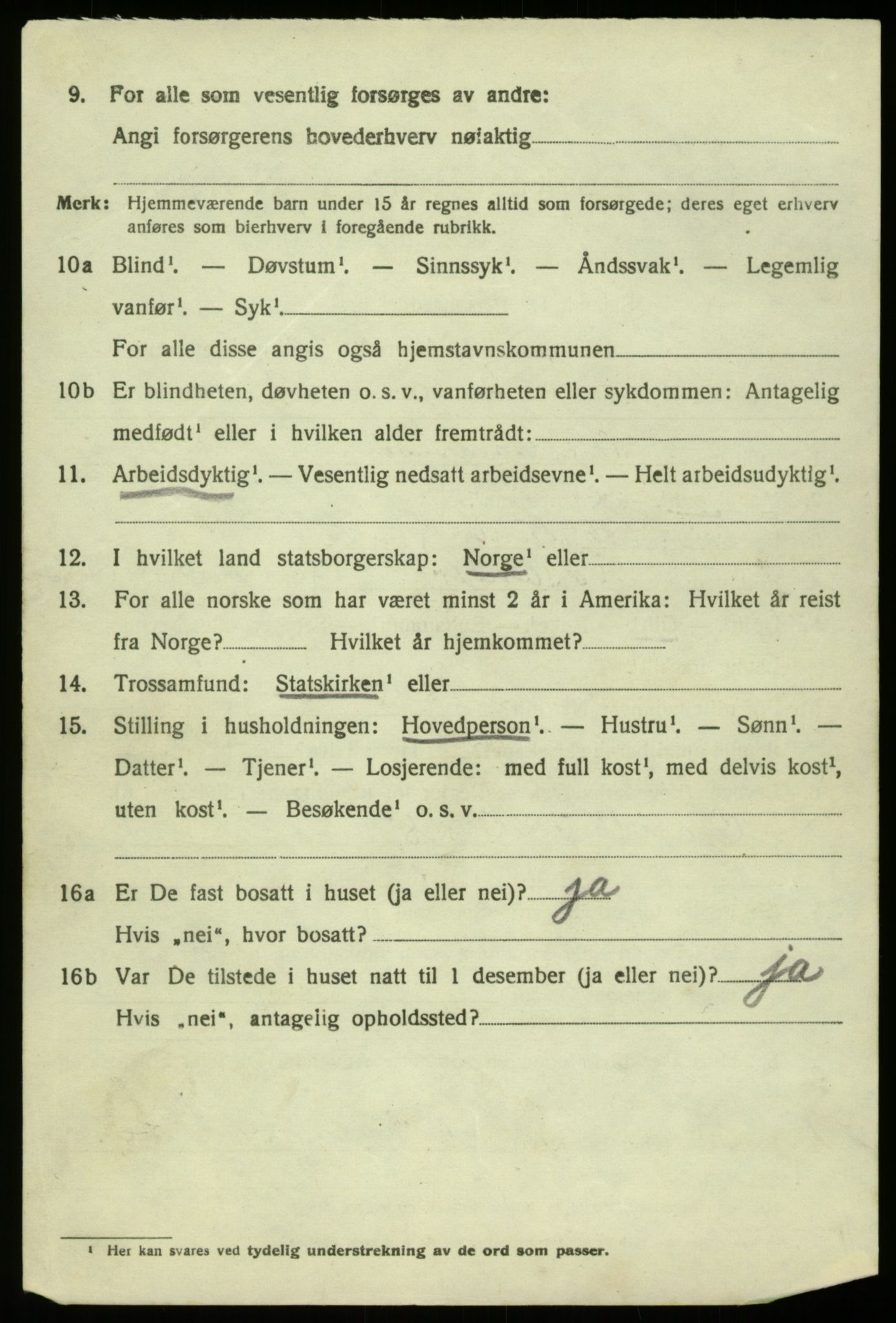 SAB, 1920 census for Hosanger, 1920, p. 2584